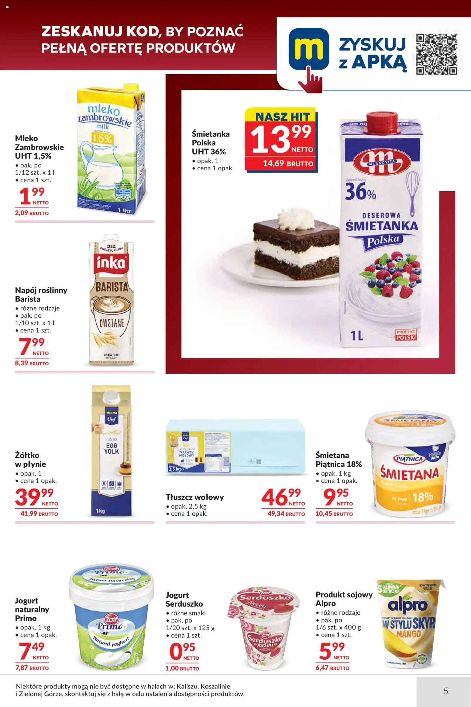 Makro gazetka - Oferta dla Gastronomii od 13.10.2026 | Strona: 5 | Produkty: Alpro, Piątnica, Mleko, Jogurt