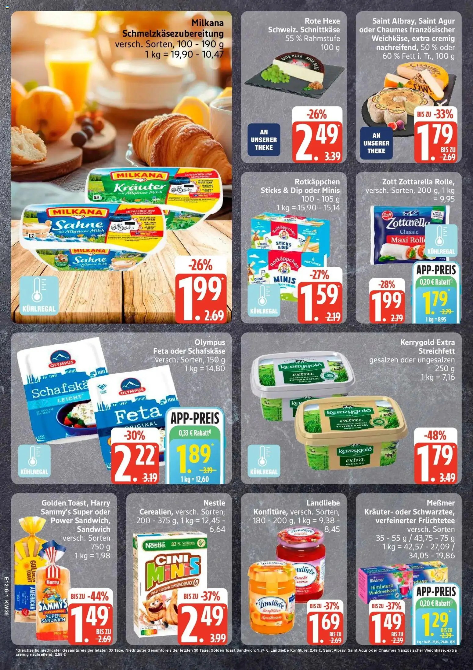 Edeka Prospekt Norderstedt (ab 31.08.2026) » Angebote Online | Seite: 6 | Produkte: Früchtetee, Milkana, Messmer, Schafskase