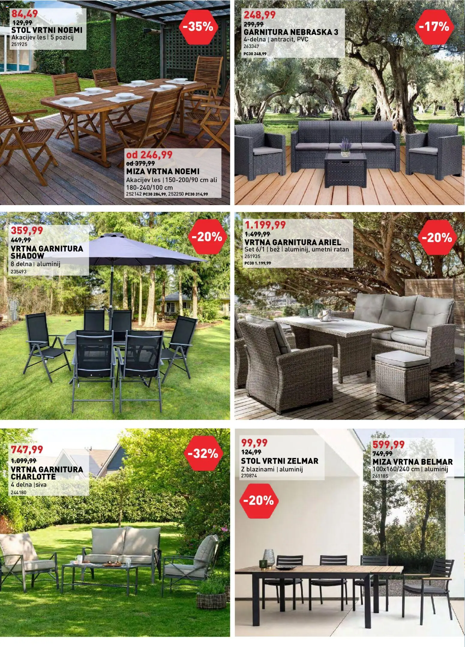 Novi Inpos katalog ponudbe – veljaven od 09.07.2026 | Stran: 6 | Izdelki: Vrtna garnitura, Miza, Stol