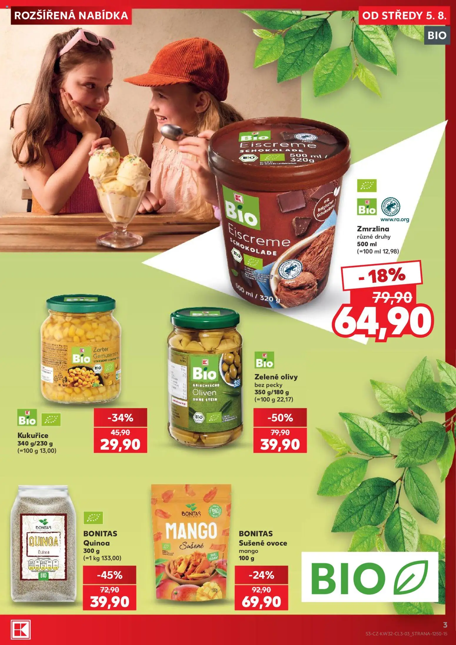 Kaufland leták - Chomutov od 05.08.2026 | Strana: 3 | Produkty: Ovoce, Mango, Zmrzlina, Quinoa