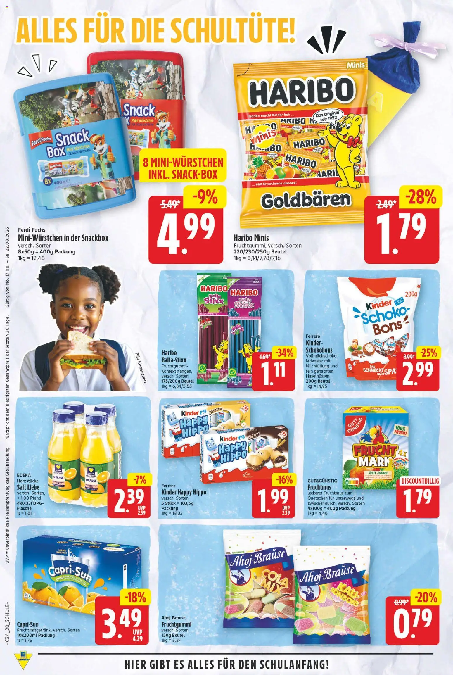 E center Prospekt – gültig ab 17.08.2026 | Seite: 20 | Produkte: Haribo, Saft