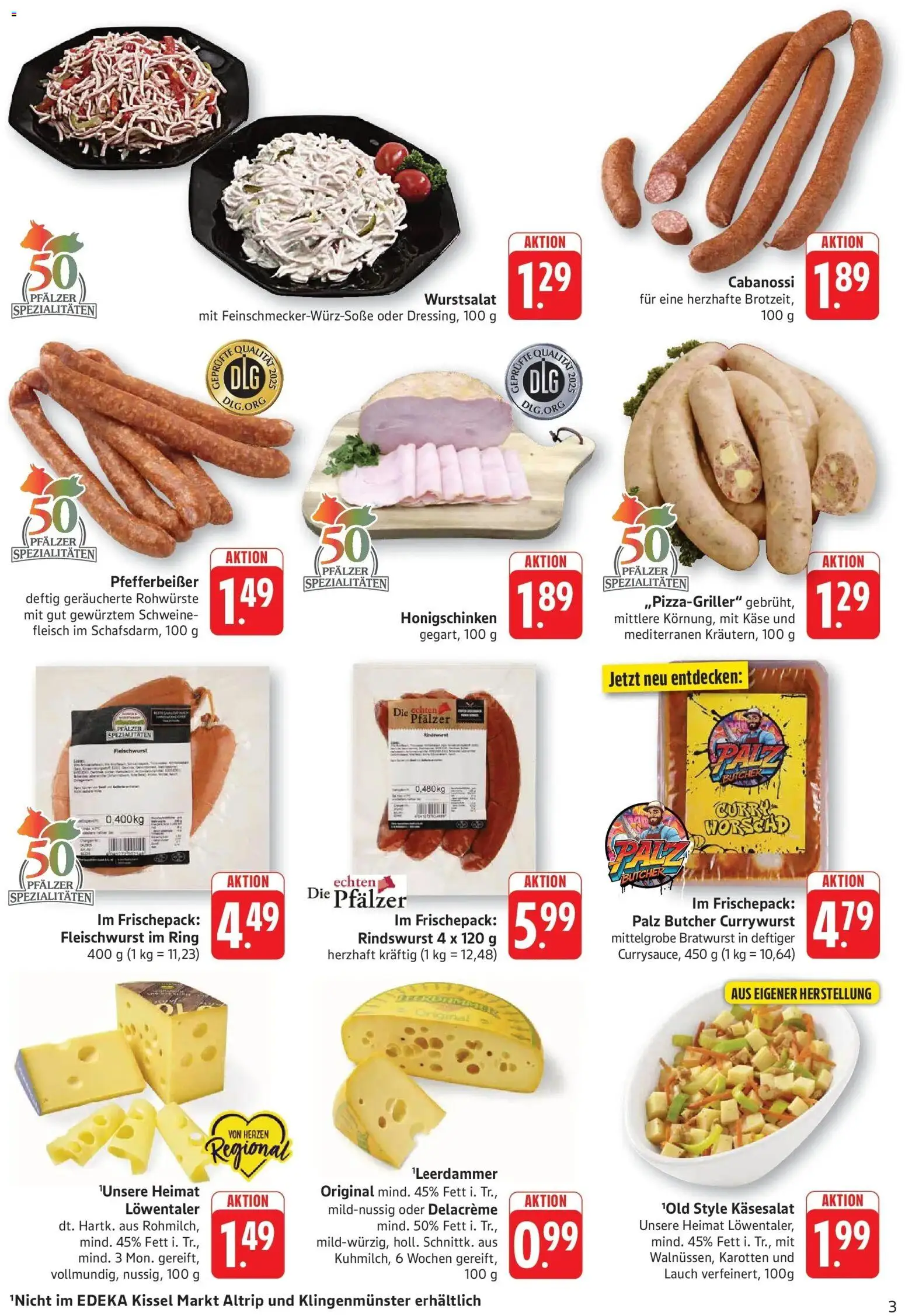 Edeka prospekt Altrip – gültig ab 29.06.2026 | Seite: 3 | Produkte: Käse, Bratwurst, Fleisch