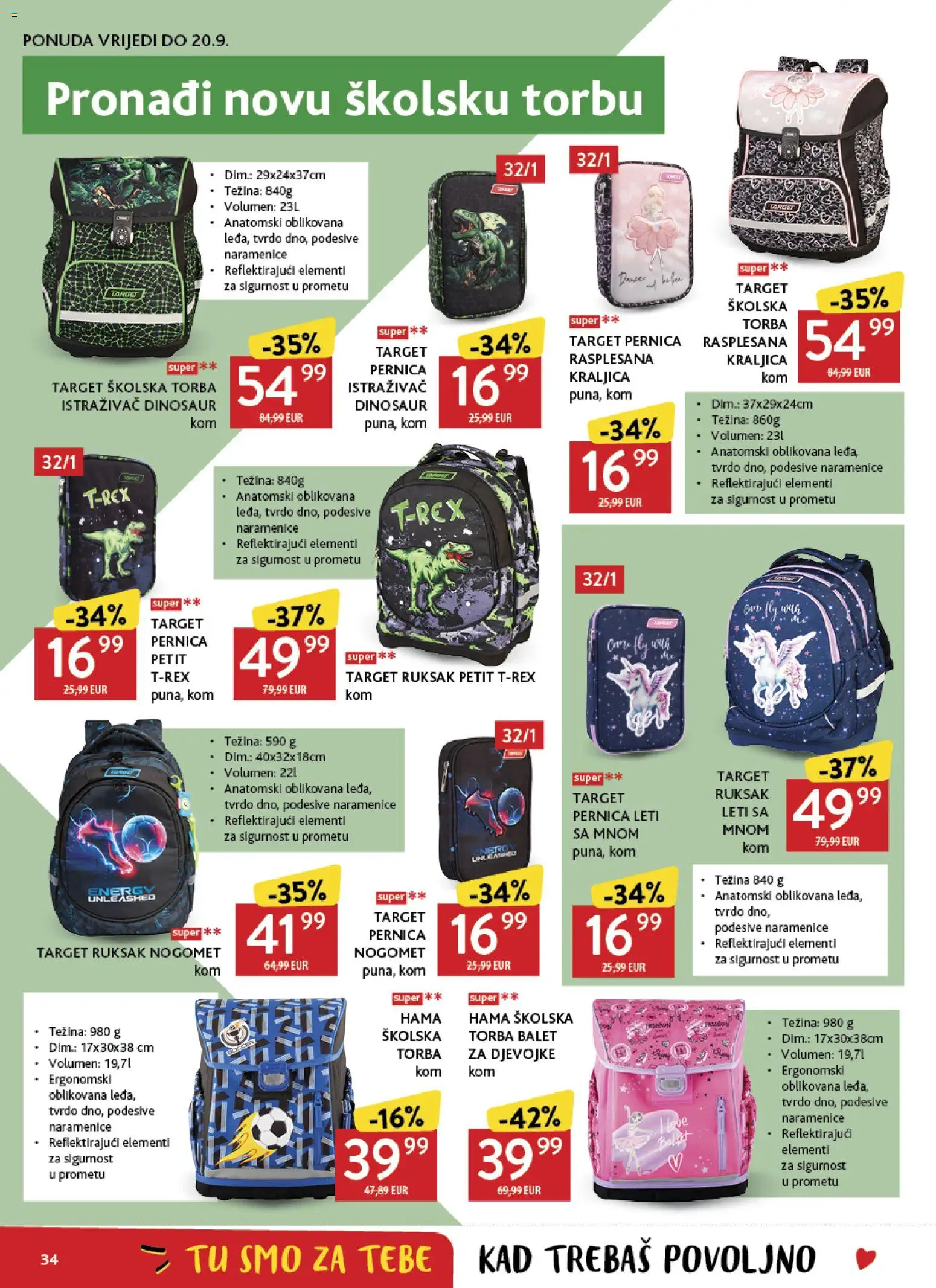 Konzum katalog | vrijedi od 19.08.2026 | Stranica: 34 | Proizvodi: Pernica, Ruksak, Torba