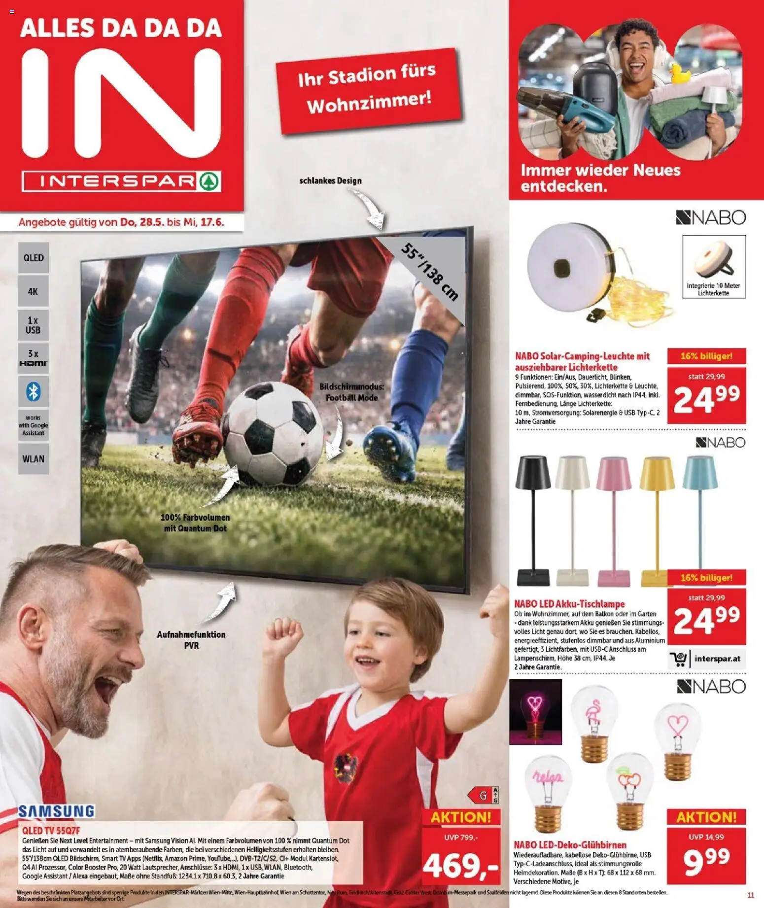 Interspar Flugblatt - Burgenland Sued gültig ab 29.05.2026 | Seite: 11 | Produkte: TV, USB, Samsung