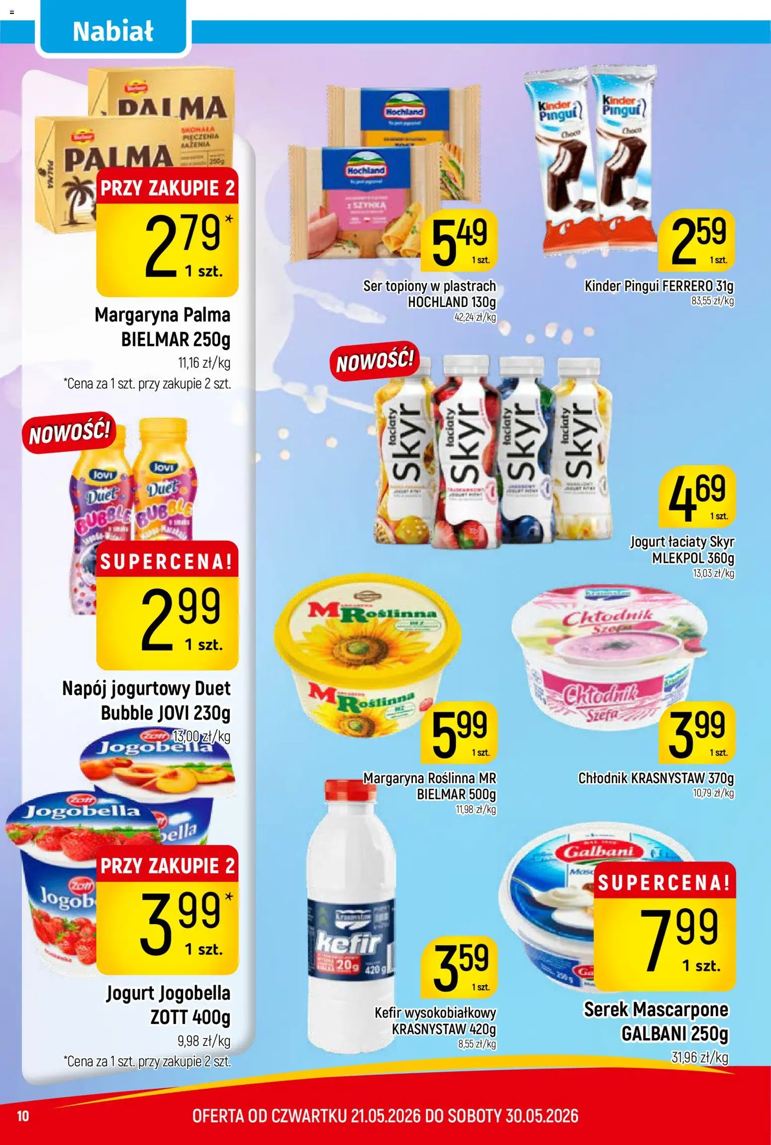 Piotruś Pan gazetka od 21.05.2026 | Strona: 10 | Produkty: Ser topiony, Mascarpone, Margaryna, Skyr
