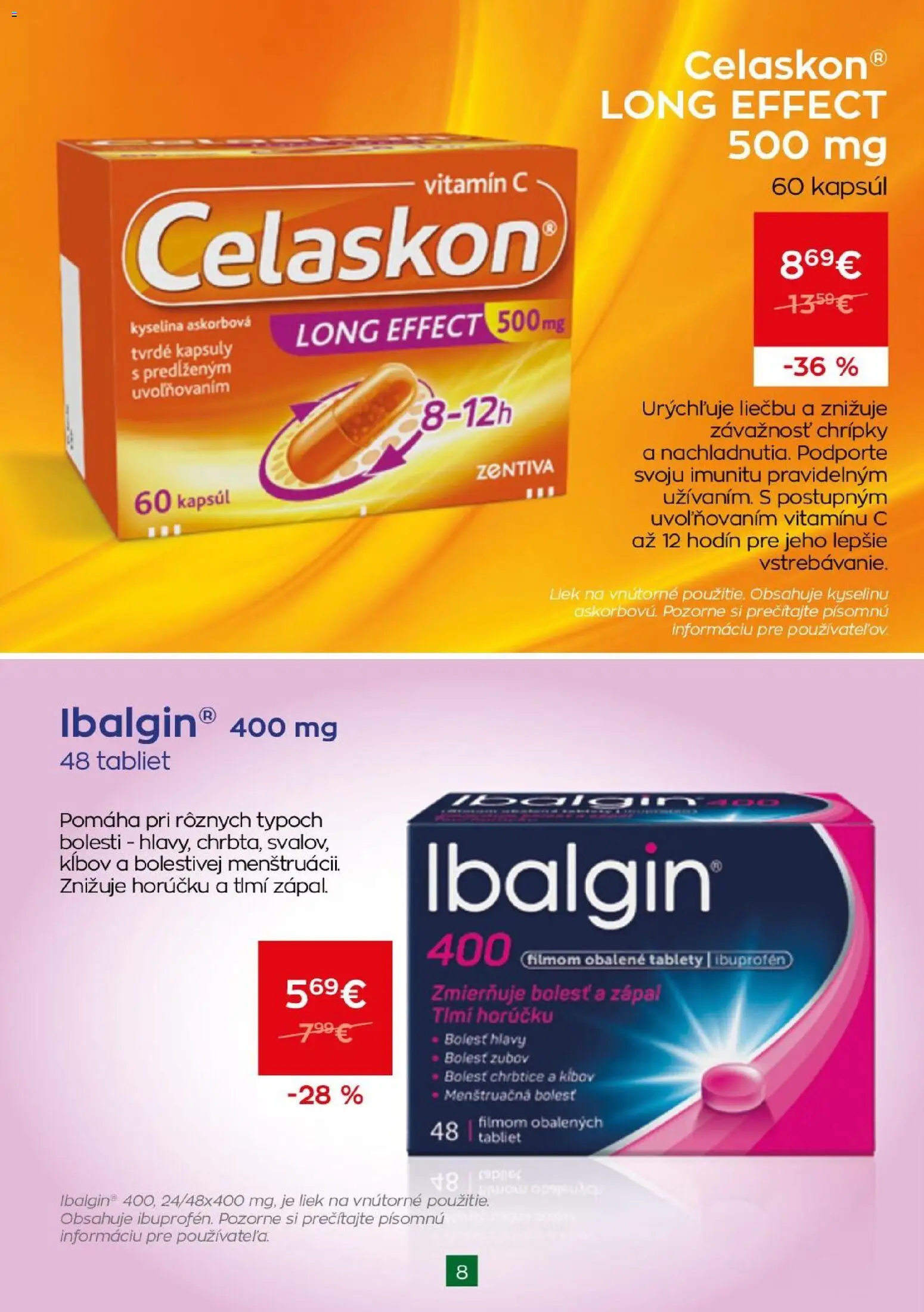 Nové Schneider lekáreň akcie – leták je platný od 01.10.2026 | Strana: 8 | Produkty: Celaskon
