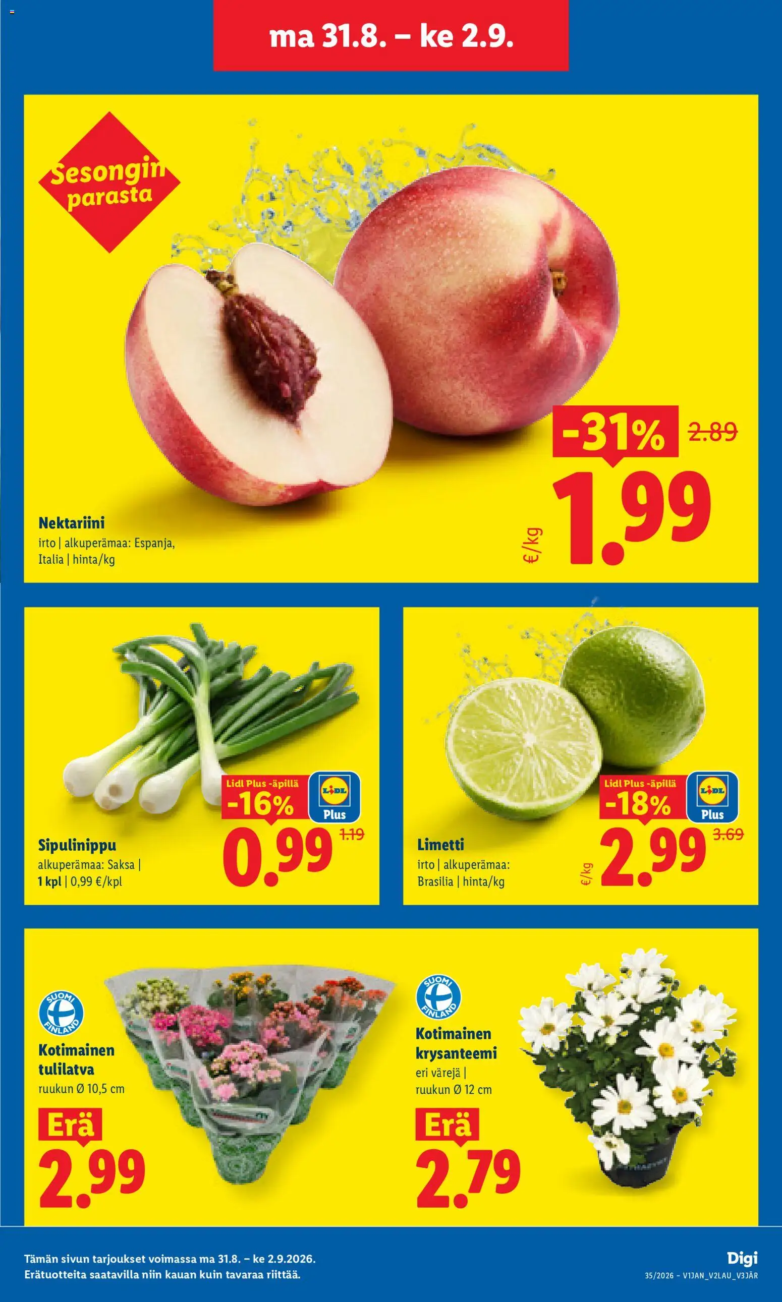 Lidl tarjoukset – voimassa 31/08/2026 alkaen | Sivu: 3 | Tuotteet: Nektariini