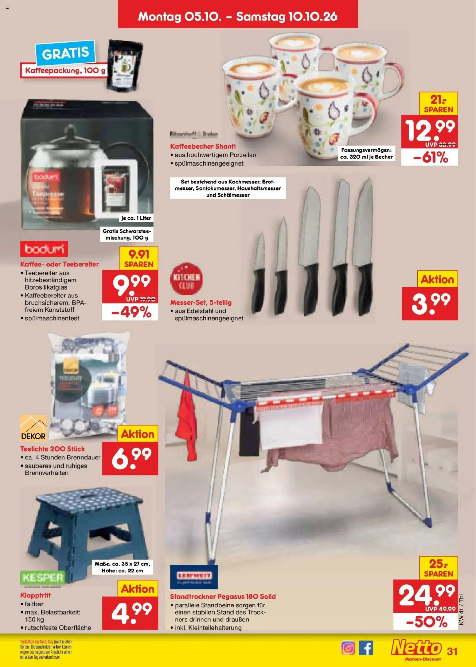 Netto Marken-Discount Prospekt Pirna – gültig ab 05.10.2026 | Seite: 39 | Produkte: Kaffee, Brot