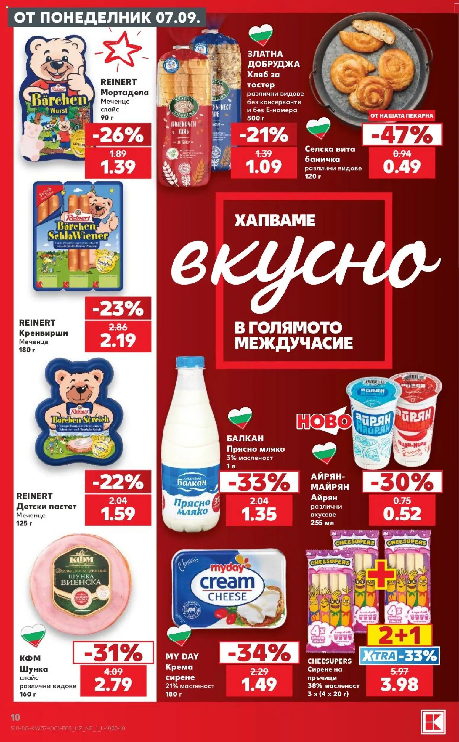 {H1} | Страница: 10 | Продукти: Хляб, Мляко, Кренвирши, Тостер