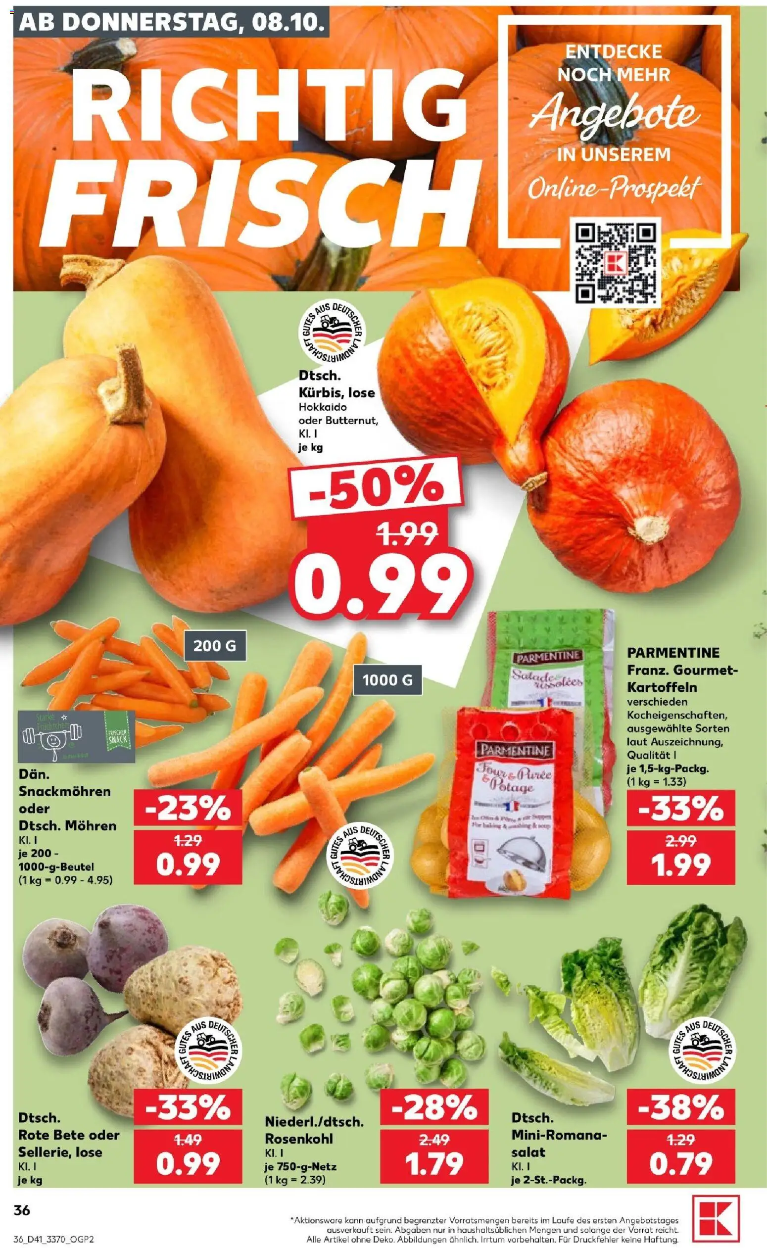 Kaufland Prospekt Rostock – gültig ab 08.10.2026 | Seite: 36 | Produkte: Spaghetti, Kürbis