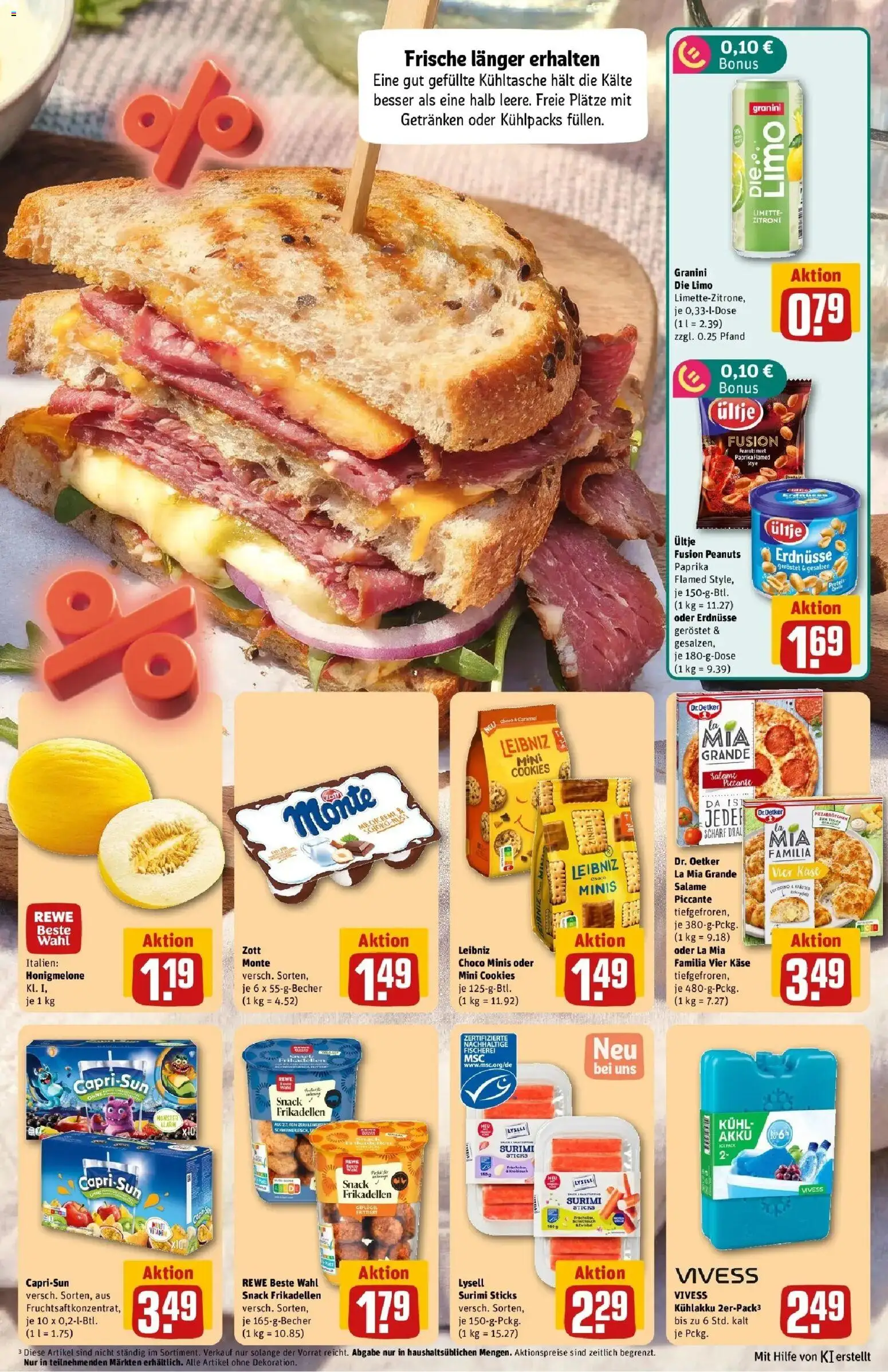 REWE Prospekt ab 10.08.2026 zum Blättern » Angebote | Seite: 17 | Produkte: Käse, Rum, Paprika, Kühltasche