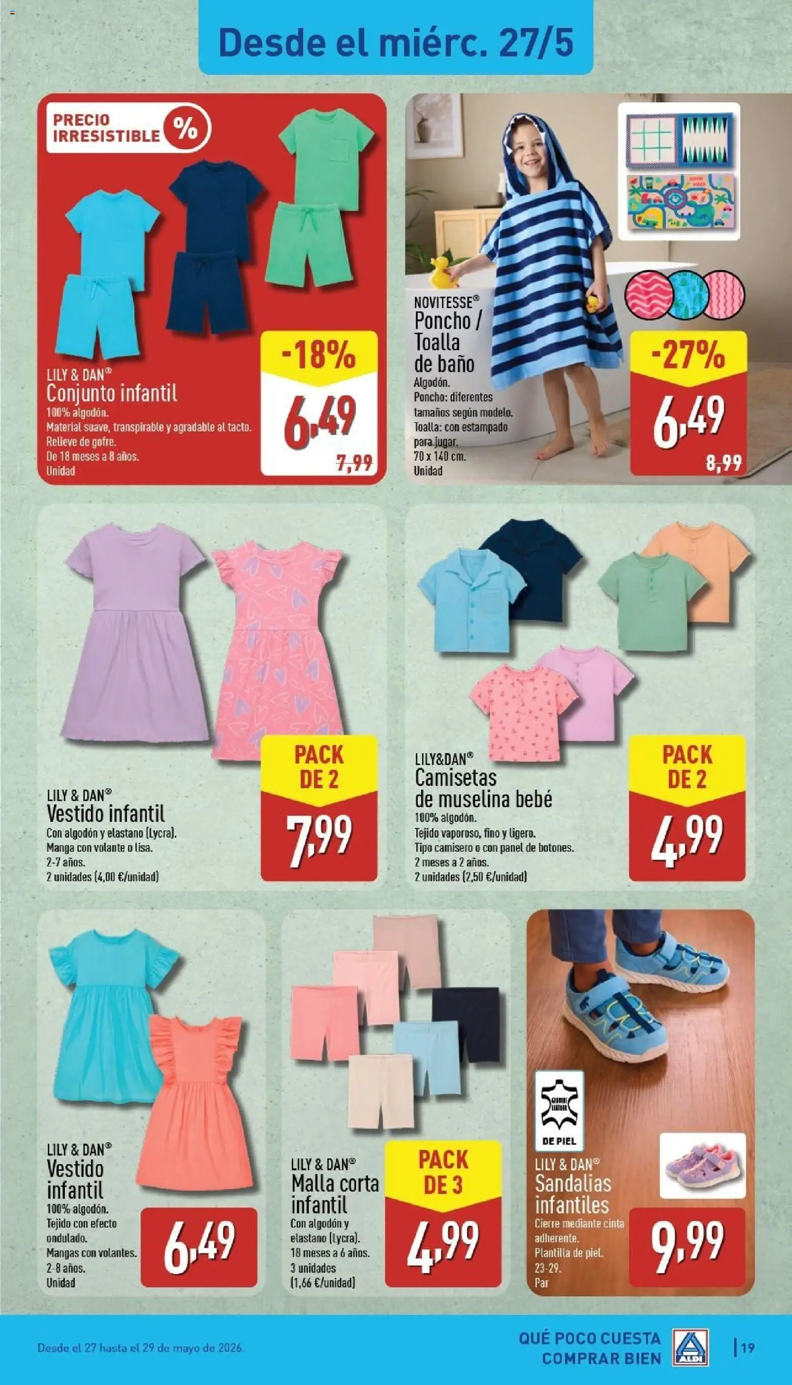 Aldi folleto Baleares │ válido desde el 25.05.2026 | Página: 19 | Productos: Toalla de baño, Sandalias, Baño