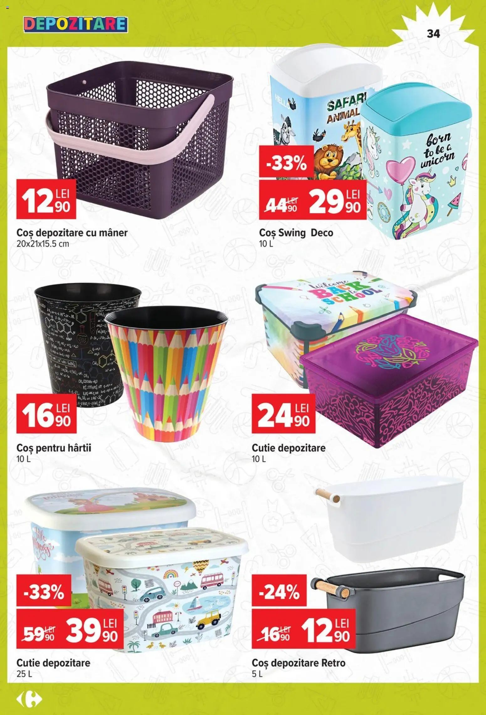 Noul catalog Carrefour – valabil de la 12.08.2026 | Pagină: 34 | Produse: Coș, Mâner, Cutie, Depozitare