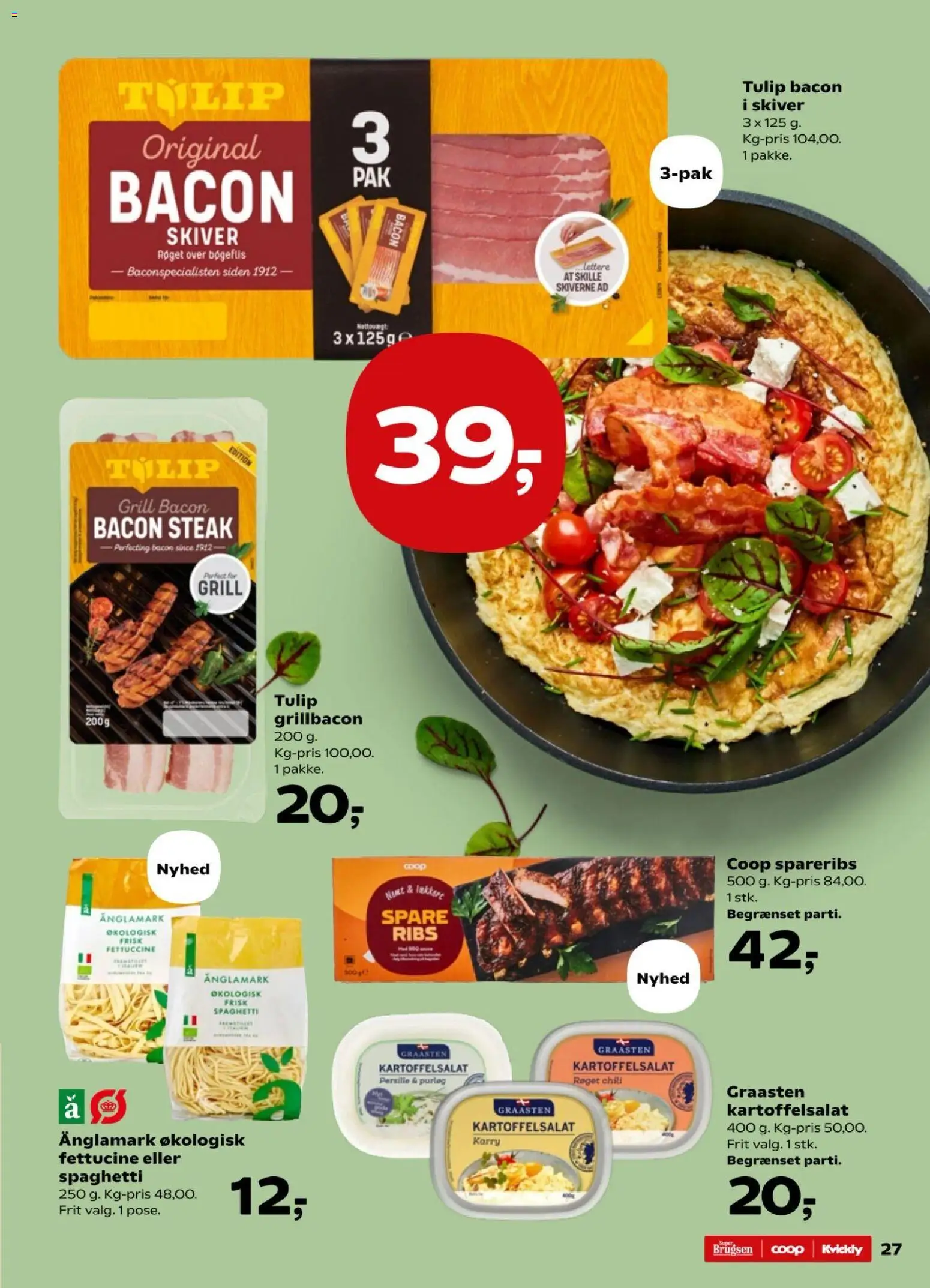Kvickly tilbudsavis – gyldig fra 24.04.2026 | Side: 28 | Produkter: Kartoffelsalat, Spareribs, Grill, Persille