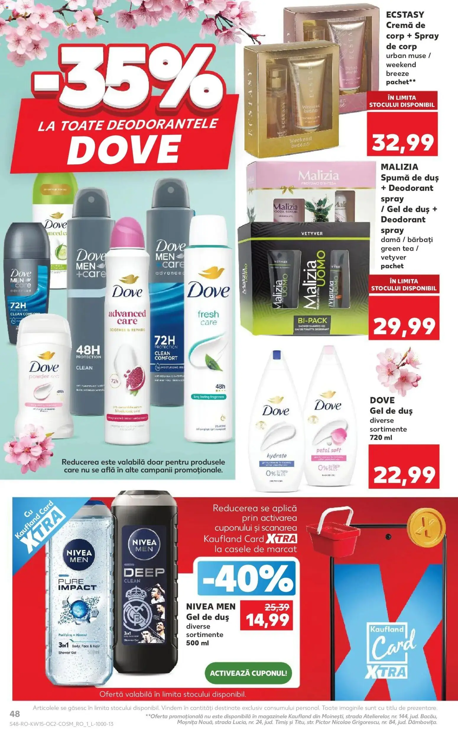 Noul catalog Kaufland – valabil de la 08.04.2026 | Pagină: 48 | Produse: Body, Cremă, Cremă de corp, Deodorant