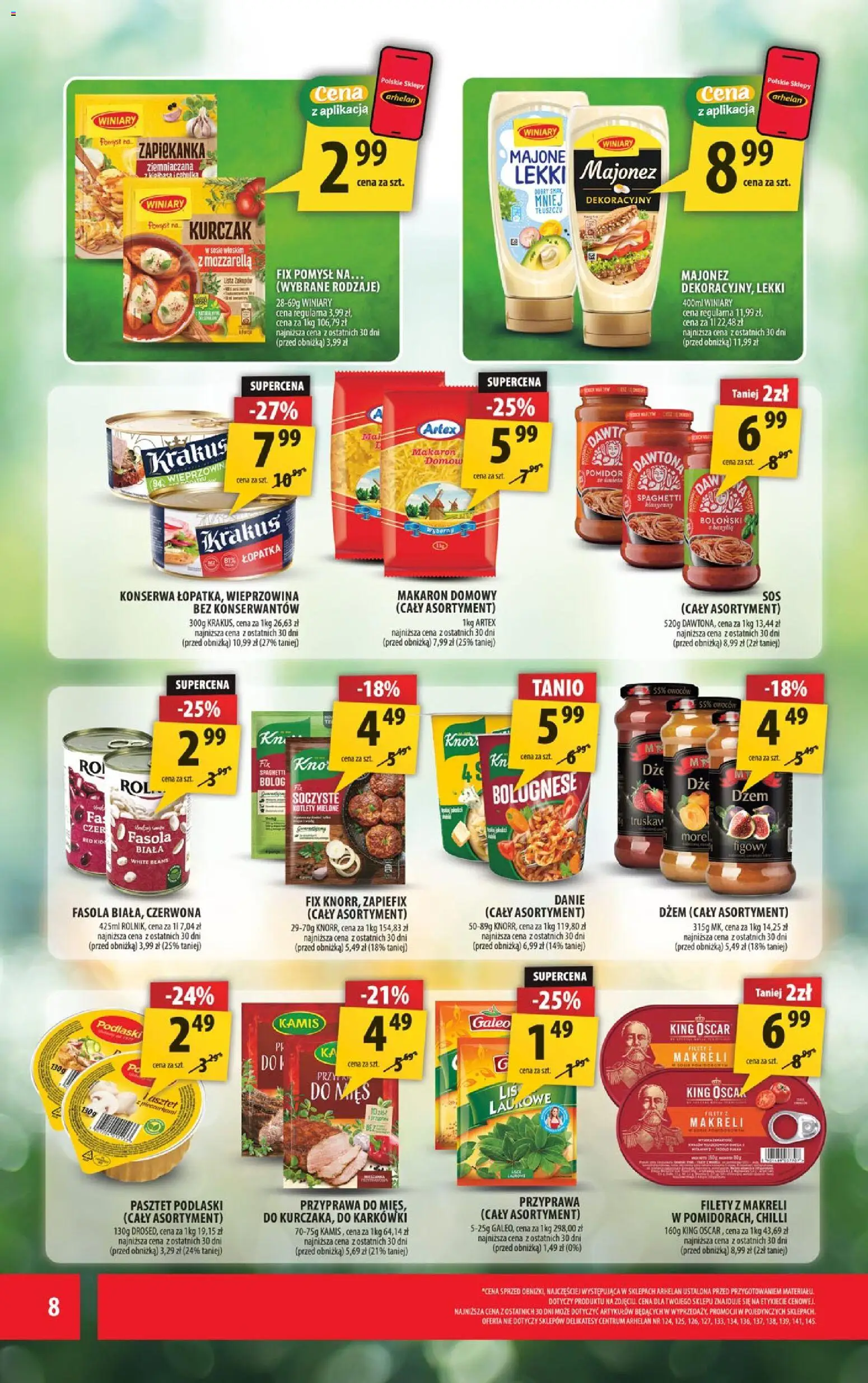 Arhelan gazetka od 11.09.2026 | Strona: 8 | Produkty: Delikatesy, Fasola, Wieprzowina, Majonez