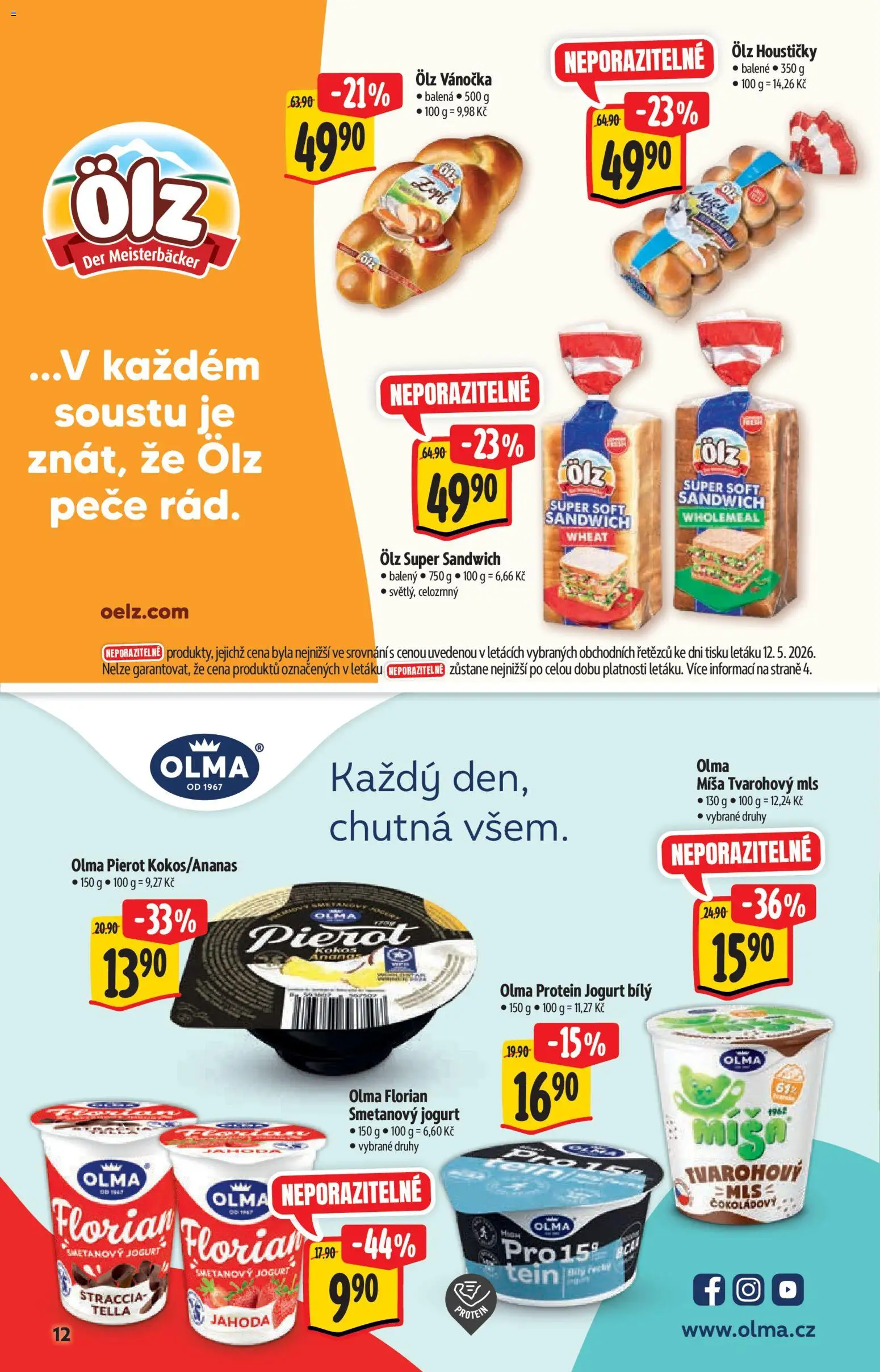 Albert katalog - Hypermarket od 20.05.2026 | Strana: 12 | Produkty: Smetanový jogurt, Jogurt, Vánočka, Protein jogurt