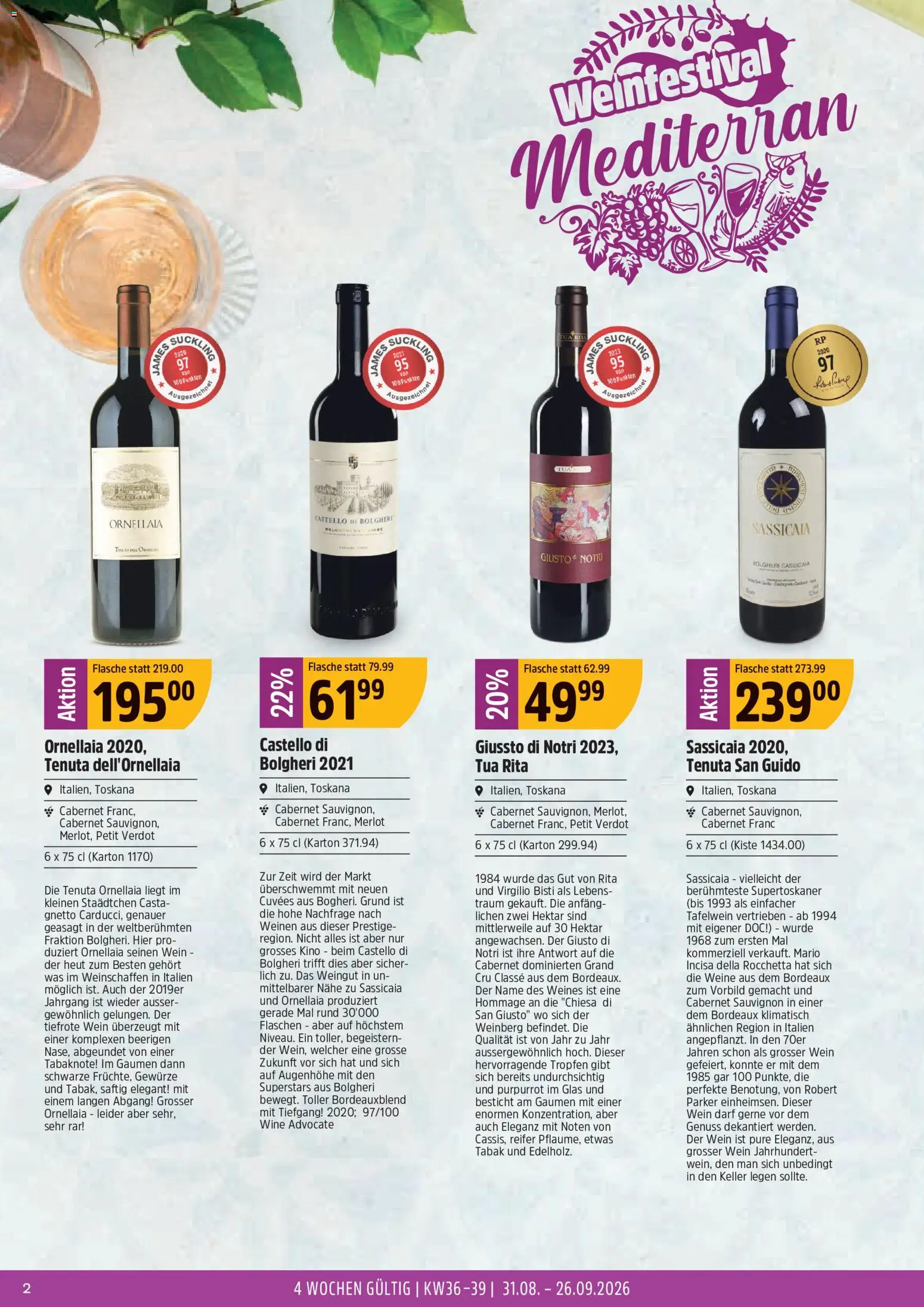 TopCC aktionen Weinfestival – gültig ab 31.08.2026 | Seite: 2 | Produkte: Merlot, Glas, Wein, Gewürze