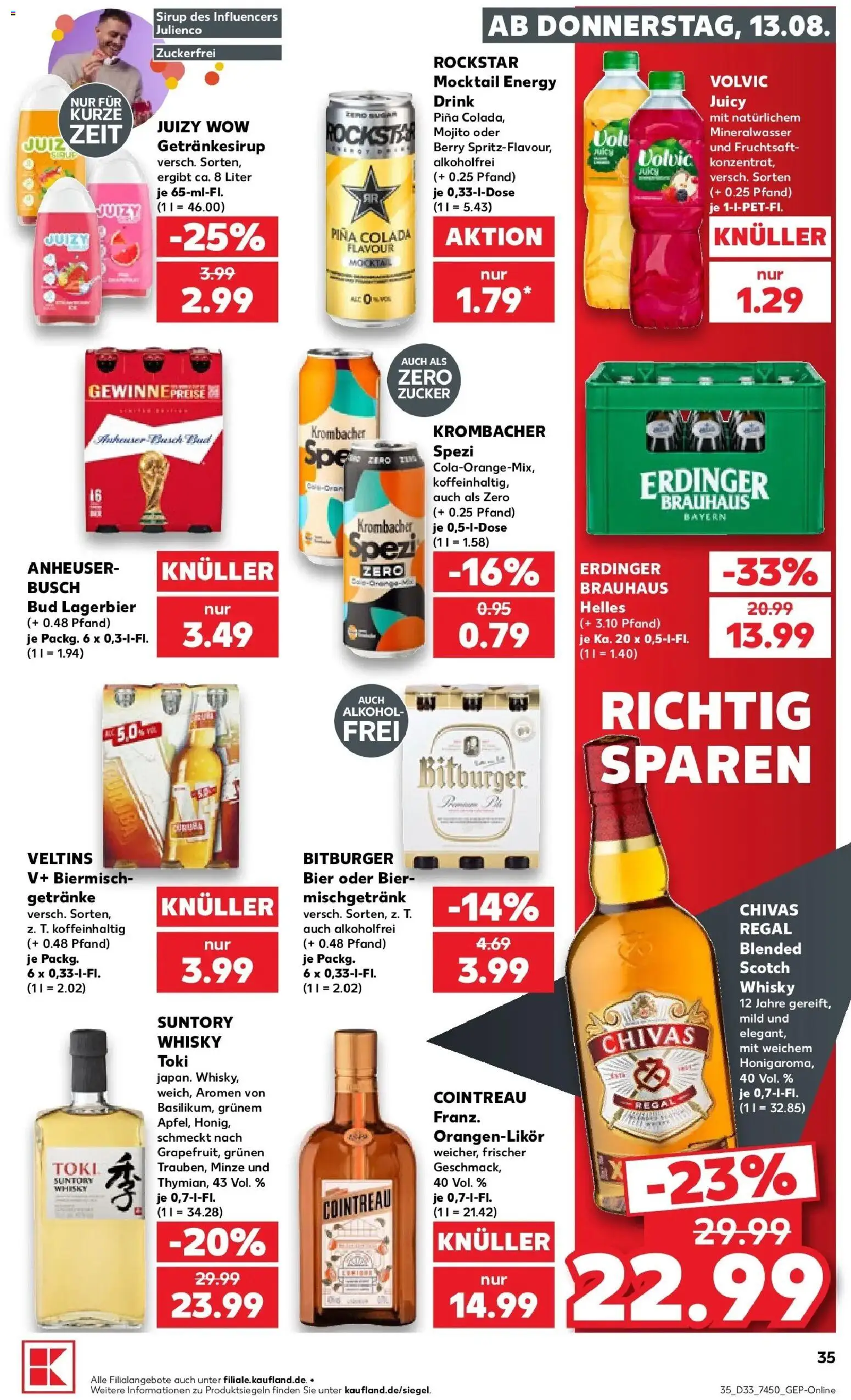 Prospekt Kaufland ab 10.08.2026 » Angebote Online zum Blättern | Seite: 44 | Produkte: Energy, Regal, Alkohol, Volvic