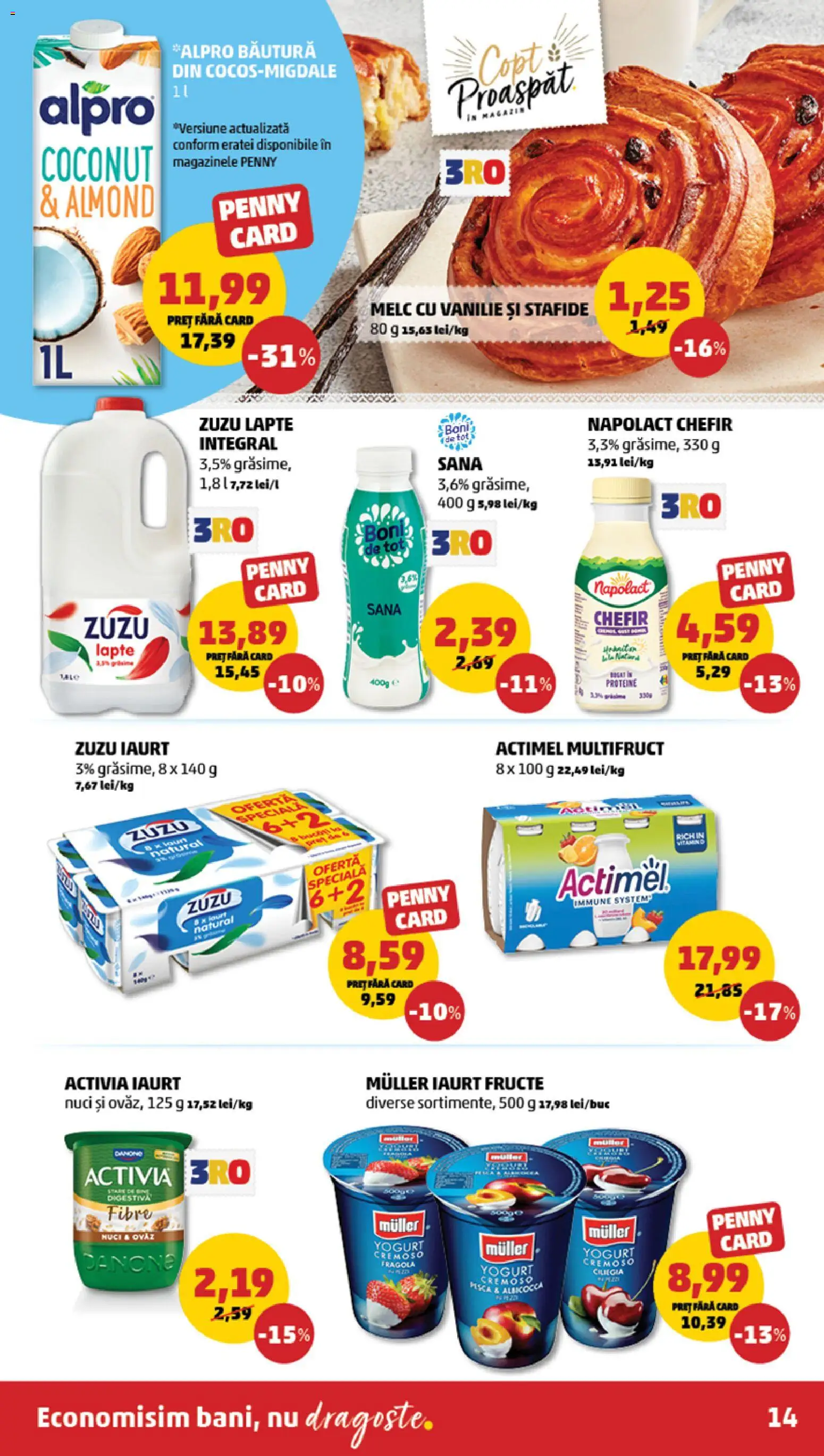Noul catalog PENNY – valabil de la 05.08.2026 | Pagină: 14 | Produse: Lapte, Iaurt, Kefir, Nuci