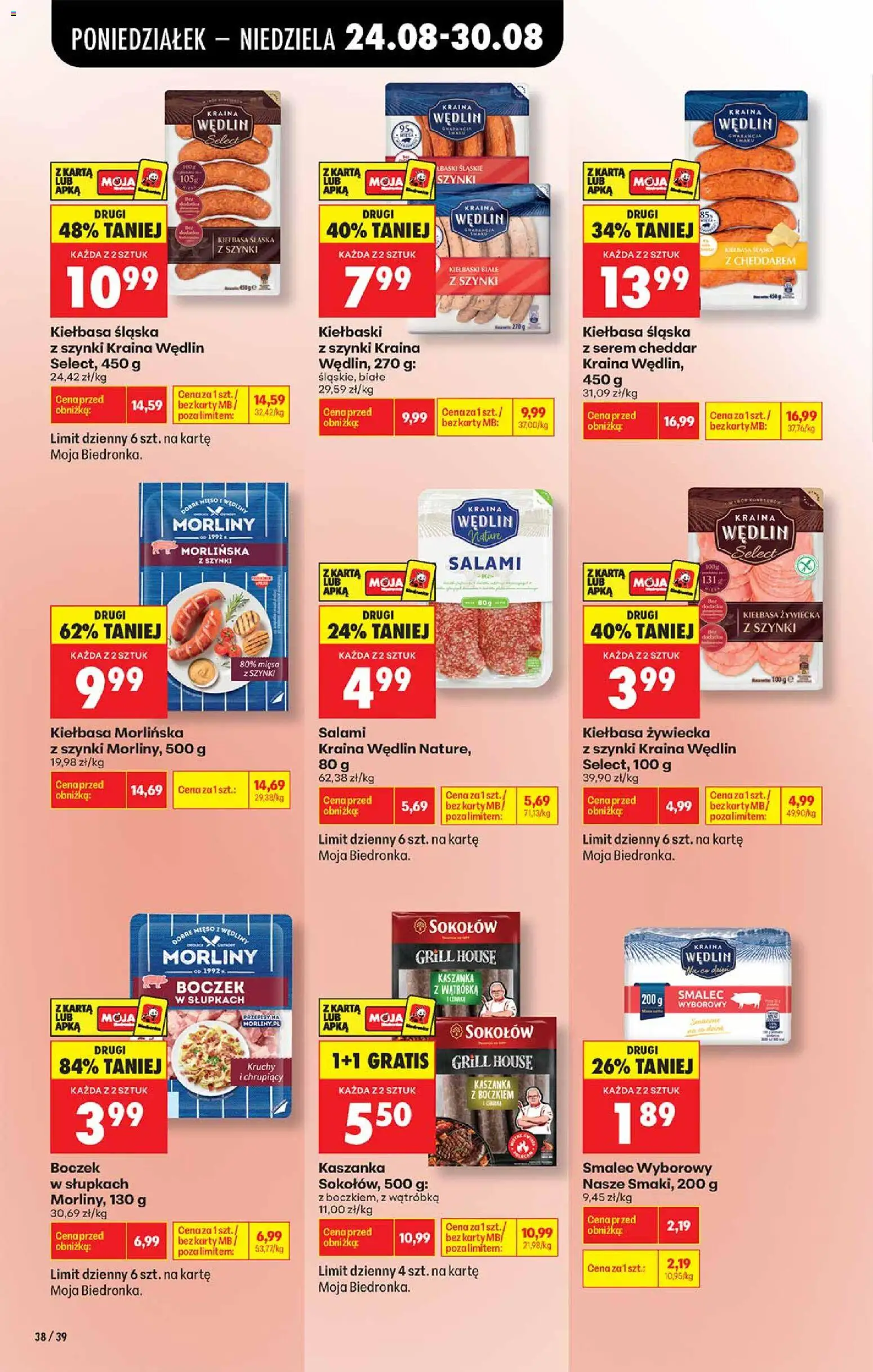 Biedronka Polsko leták od 24.08.2026 | Strana: 38 | Produkty: Karty, Cheddar