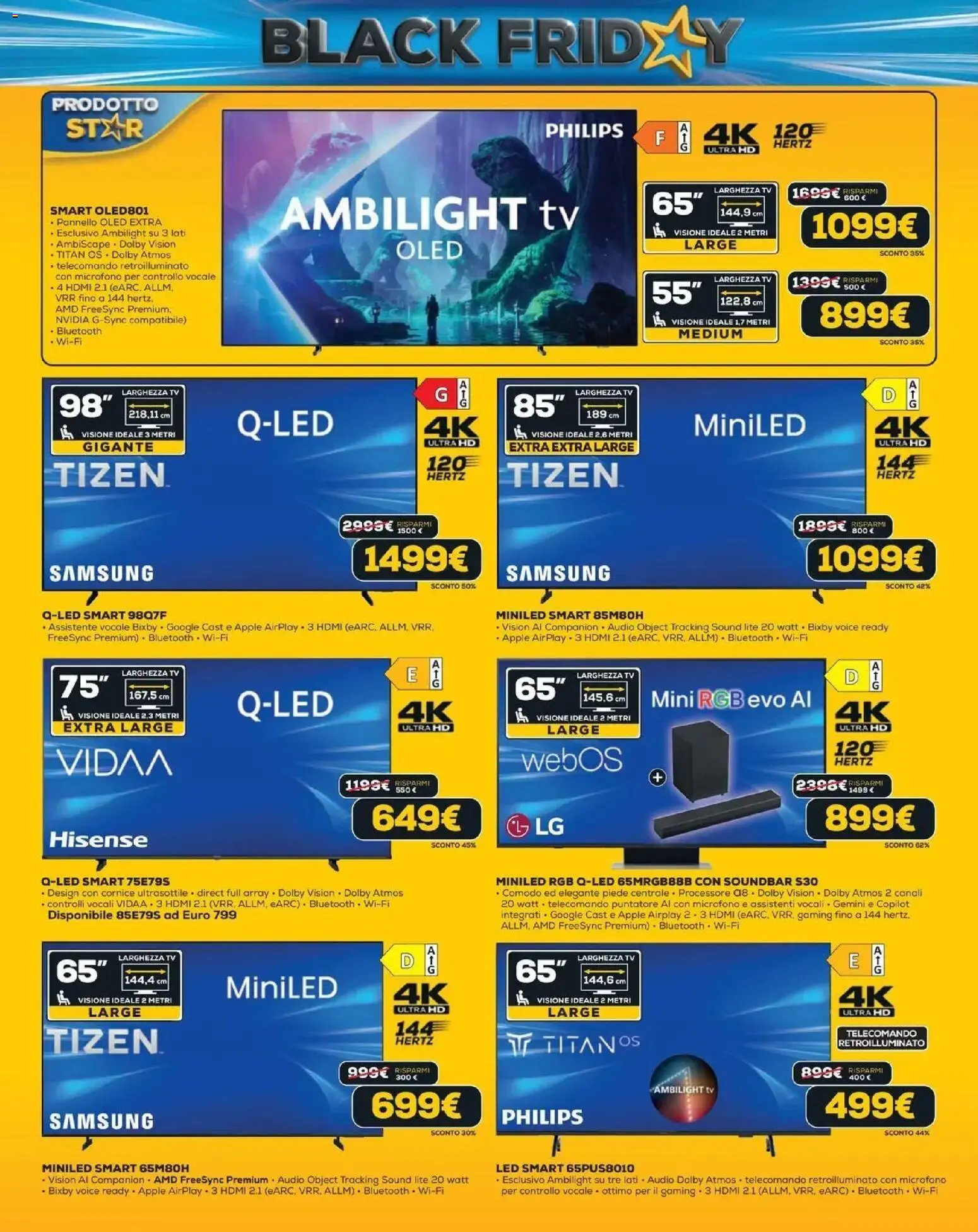Euronics BLACK FRIDAY 2026 volantino dal 29/10 ⏳ | Pagina: 6 | Prodotti: Telecomando, Soundbar, Audio, Microfono