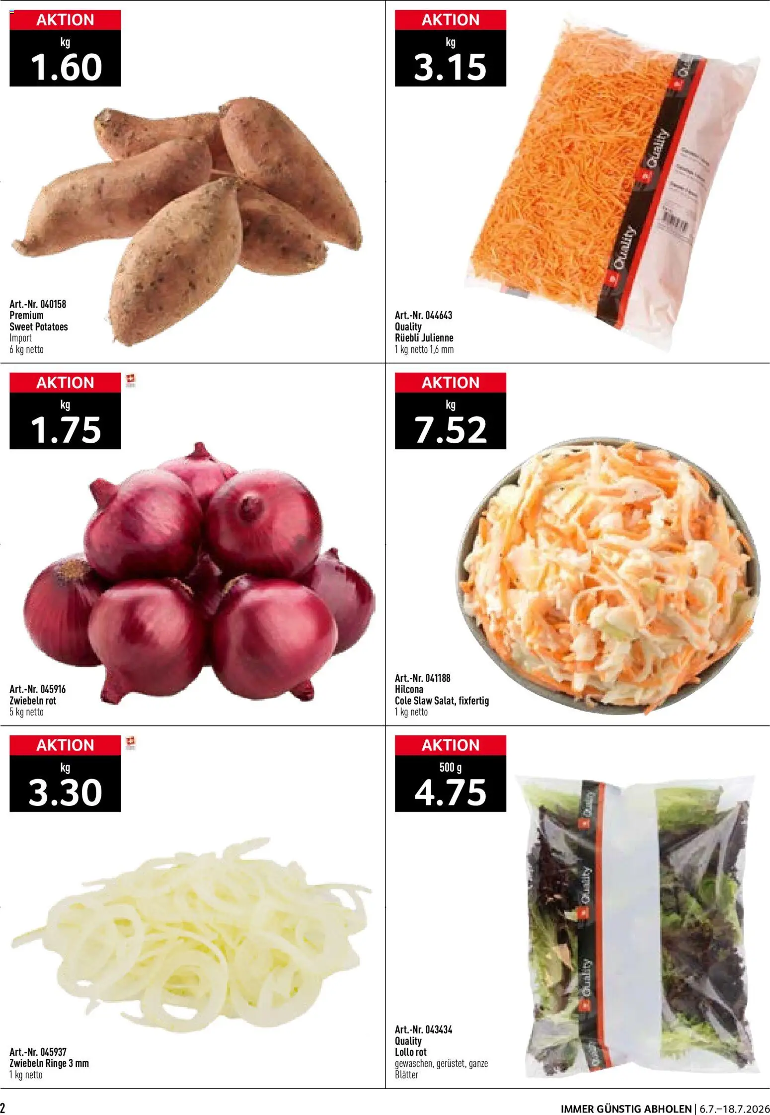 Prodega Aktionen Take Away – gültig ab 06.07.2026 | Seite: 2 | Produkte: Zwiebeln