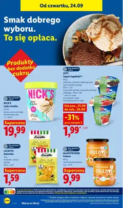 Pogląd oferty "Lidl gazetka" - ważna od 24.09.2026 | Strona: 74 | Produkty: Mango, Brzoskwinia, Galaretka, Lody