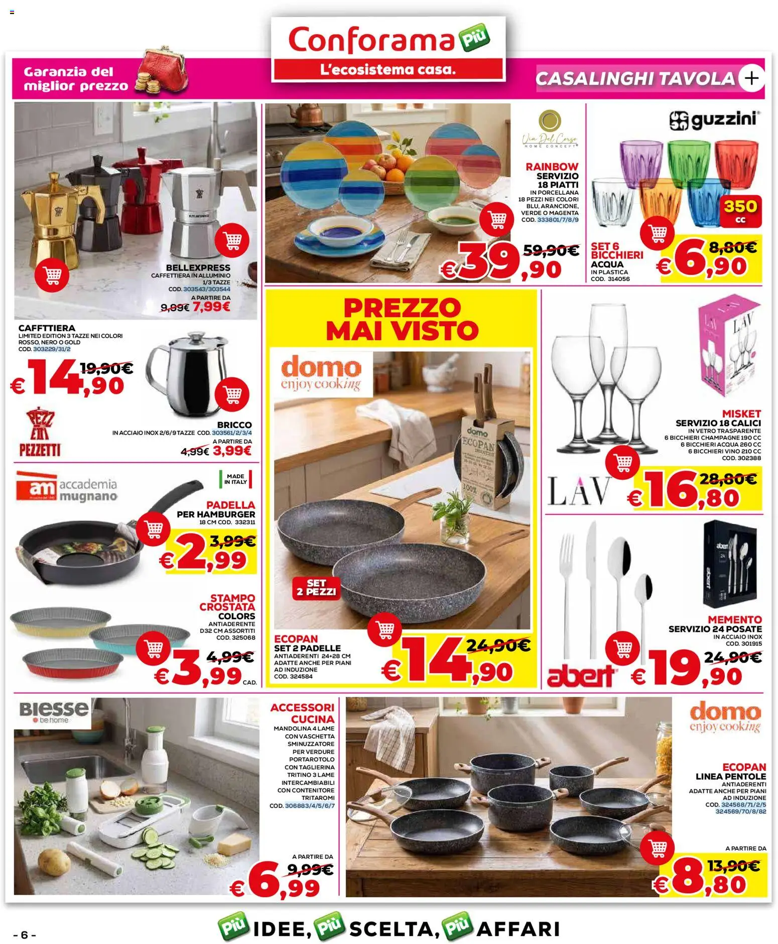 Volantino Conforama del 04.06.2026 | Pagina: 6 | Prodotti: Acqua, Contenitore, Padella, Portarotolo