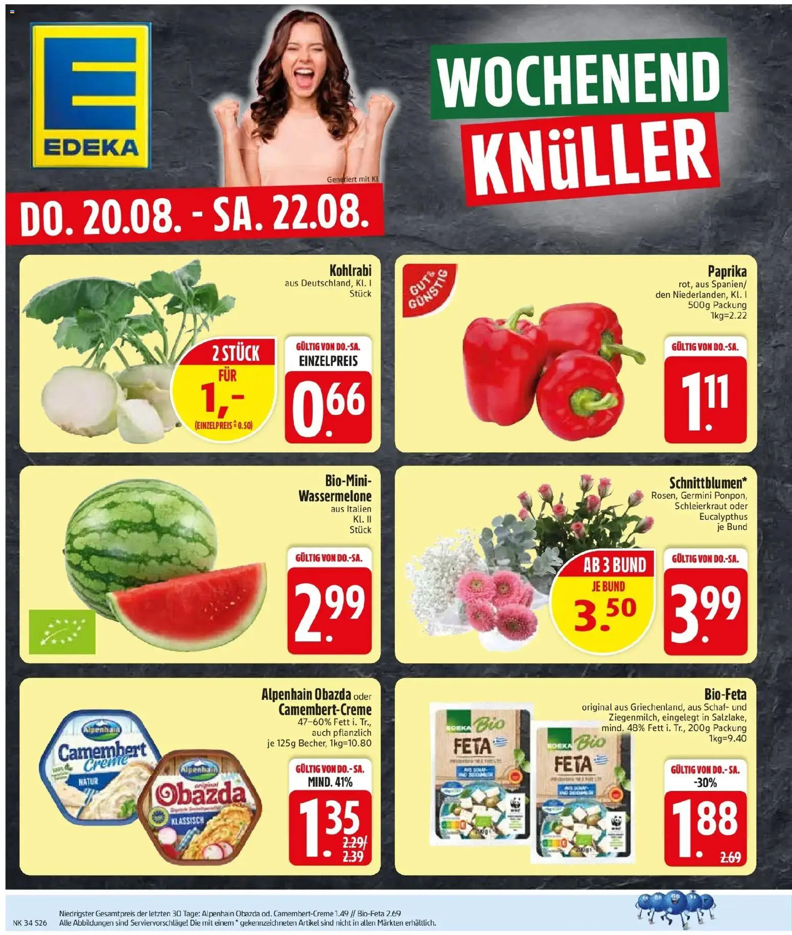 Edeka Prospekt Rötz (ab 17.08.2026) » Angebote Online | Seite: 30 | Produkte: Kohlrabi, Camembert, Paprika, Wassermelone