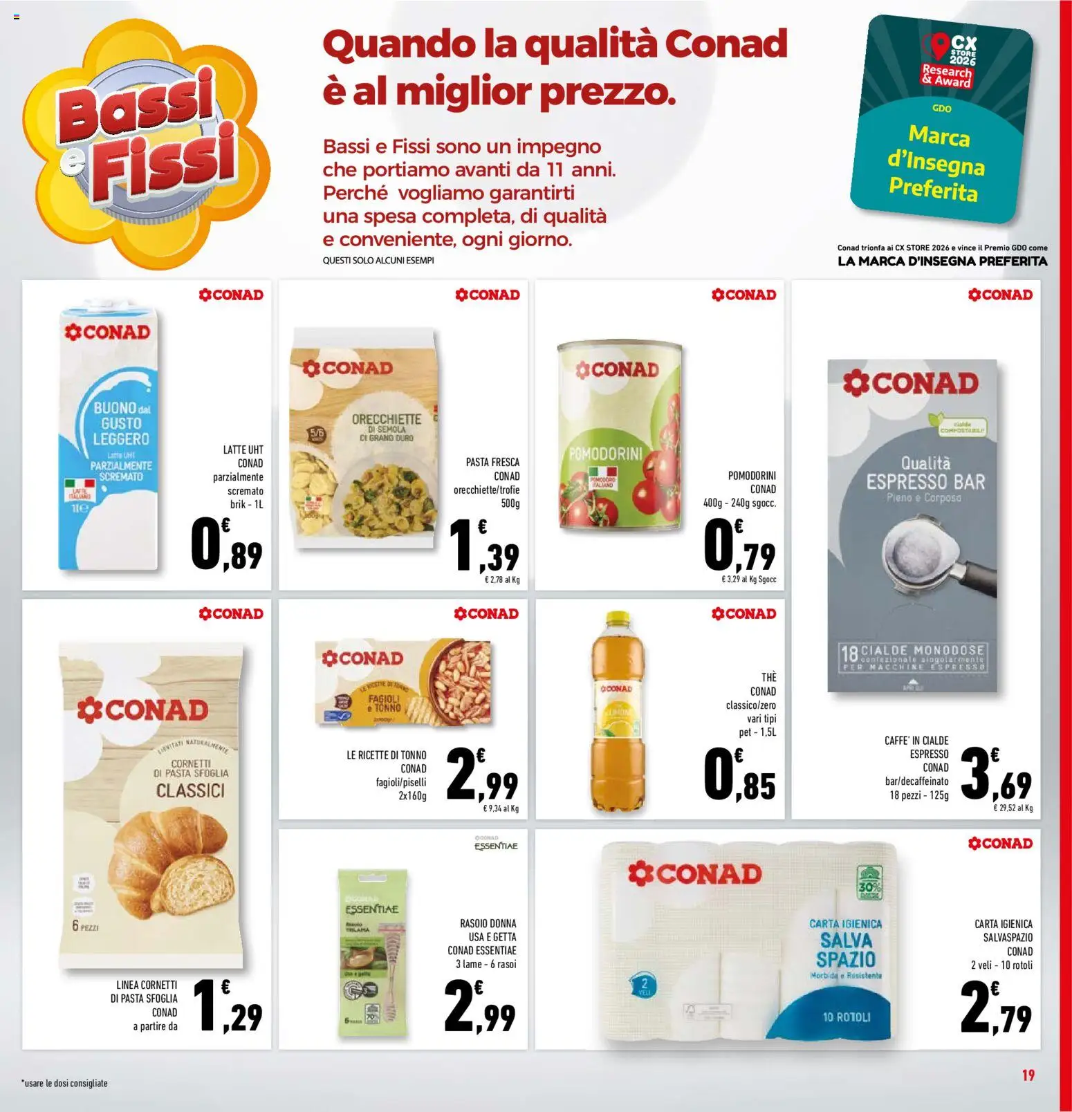 Volantino Conad del 29/07/2026 | Pagina: 19 | Prodotti: Pomodorini, Pasta, Tonno, Orecchiette