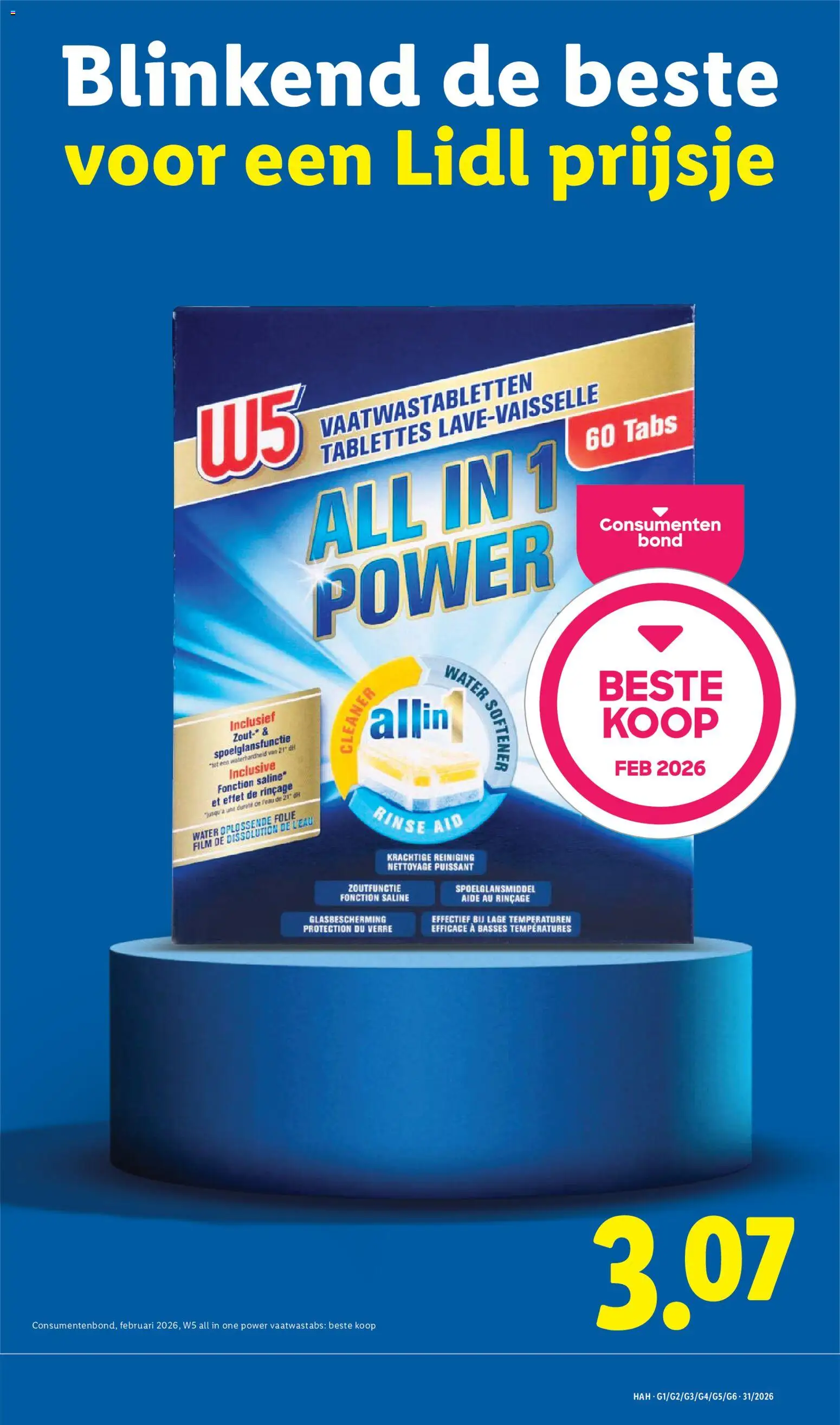 {H1} | Pagina: 46 | Producten: Vaatwastabletten, Zout, Water, Folie