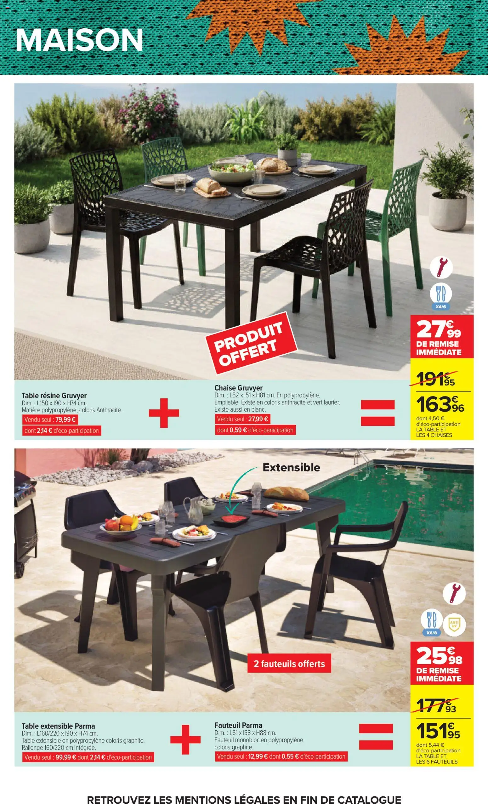 {H1} | Page: 86 | Produits: Table extensible, Fauteuil, Table, Chaise