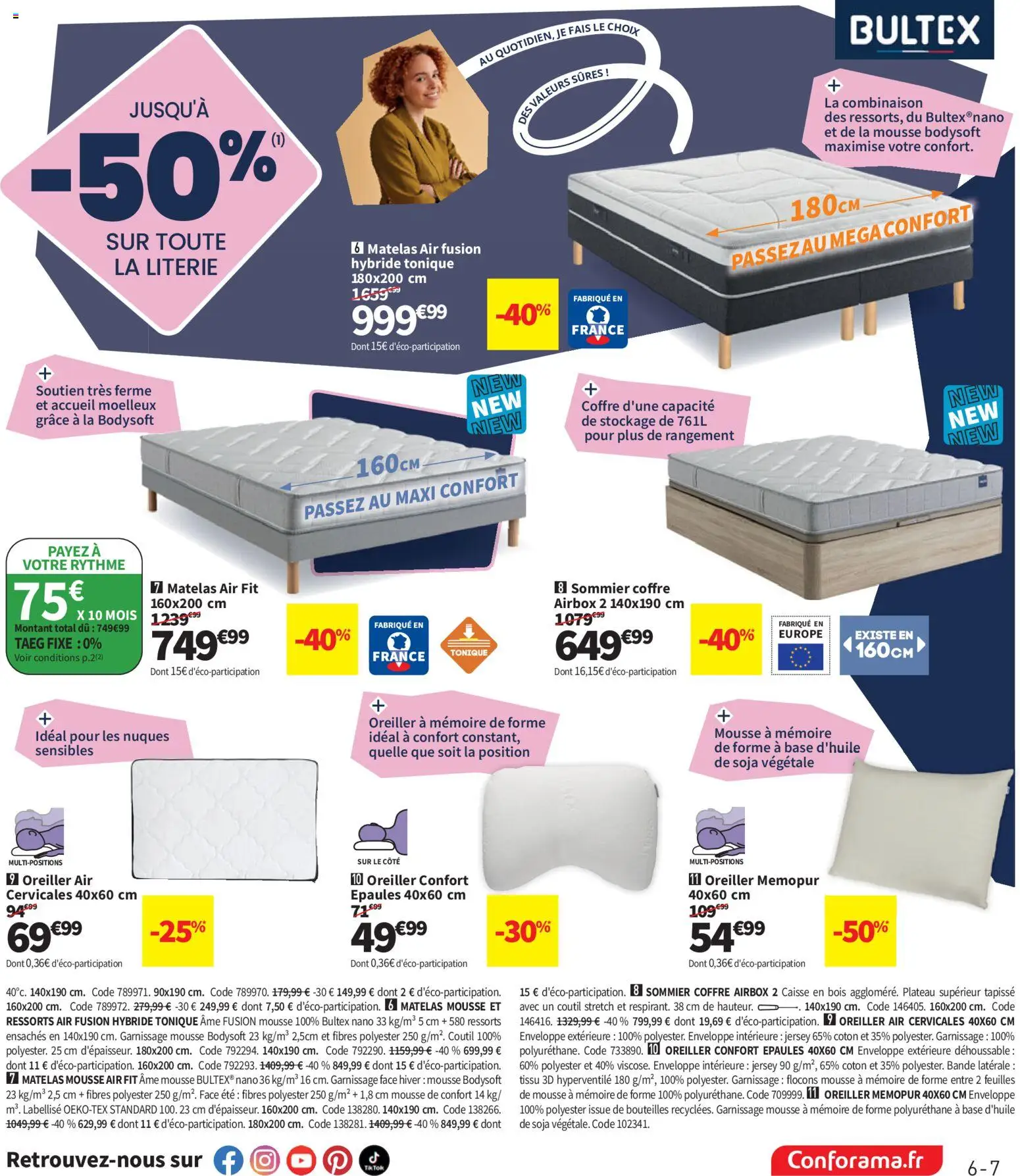 {H1} | Page: 7 | Produits: Coton, Enveloppe, Matelas, Sommier
