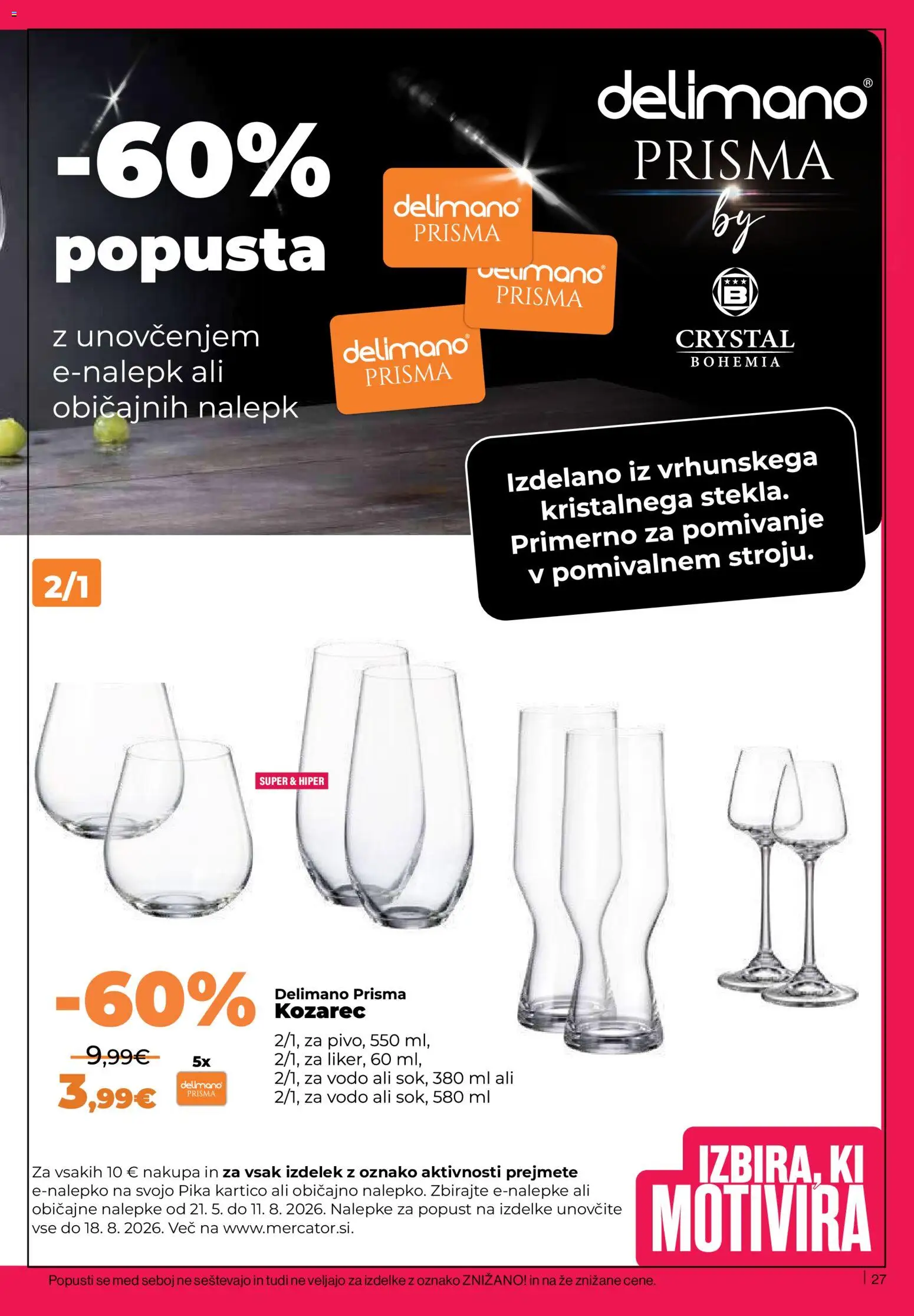 Novi Mercator katalog ponudbe – veljaven od 26.06.2026 | Stran: 27 | Izdelki: Kozarec