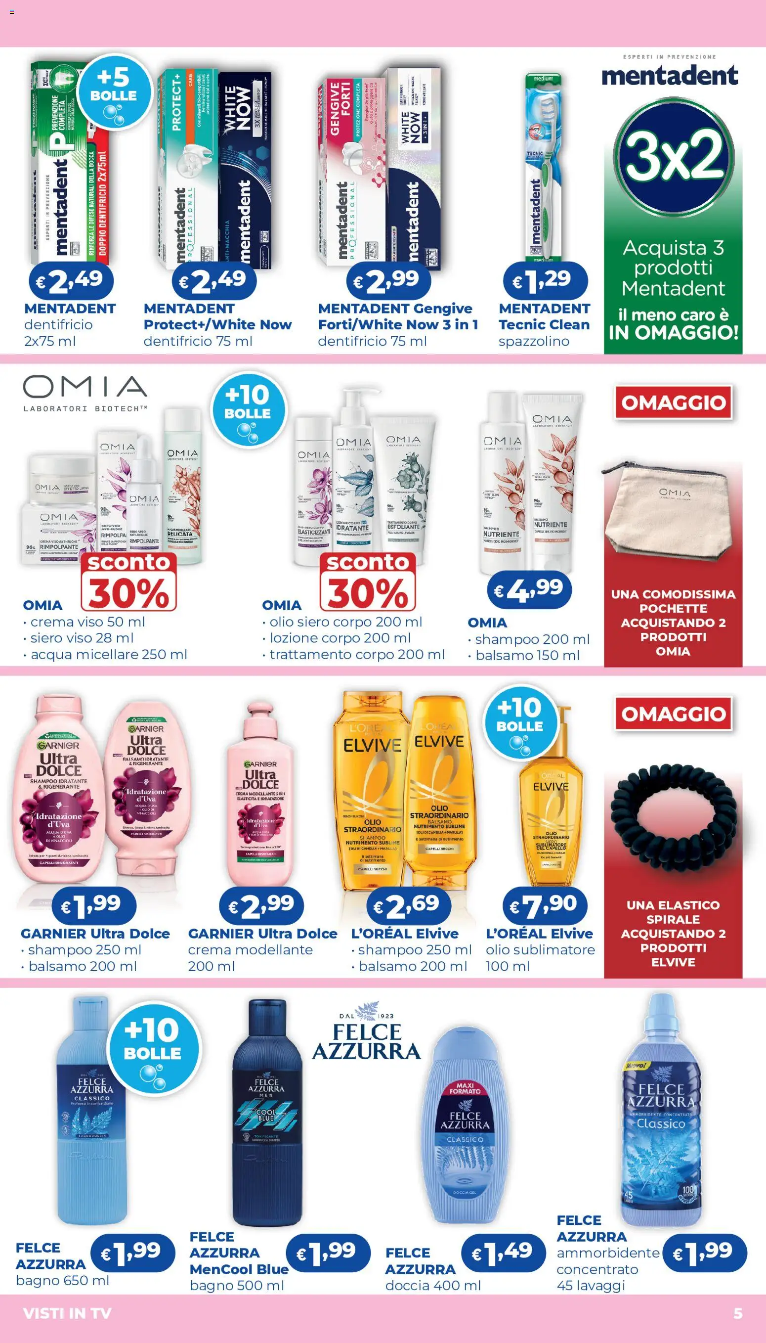 Volantino Acqua e Sapone del 23/07/2026 | Pagina: 5 | Prodotti: Spazzolino, Ammorbidente, Acqua, Profumo