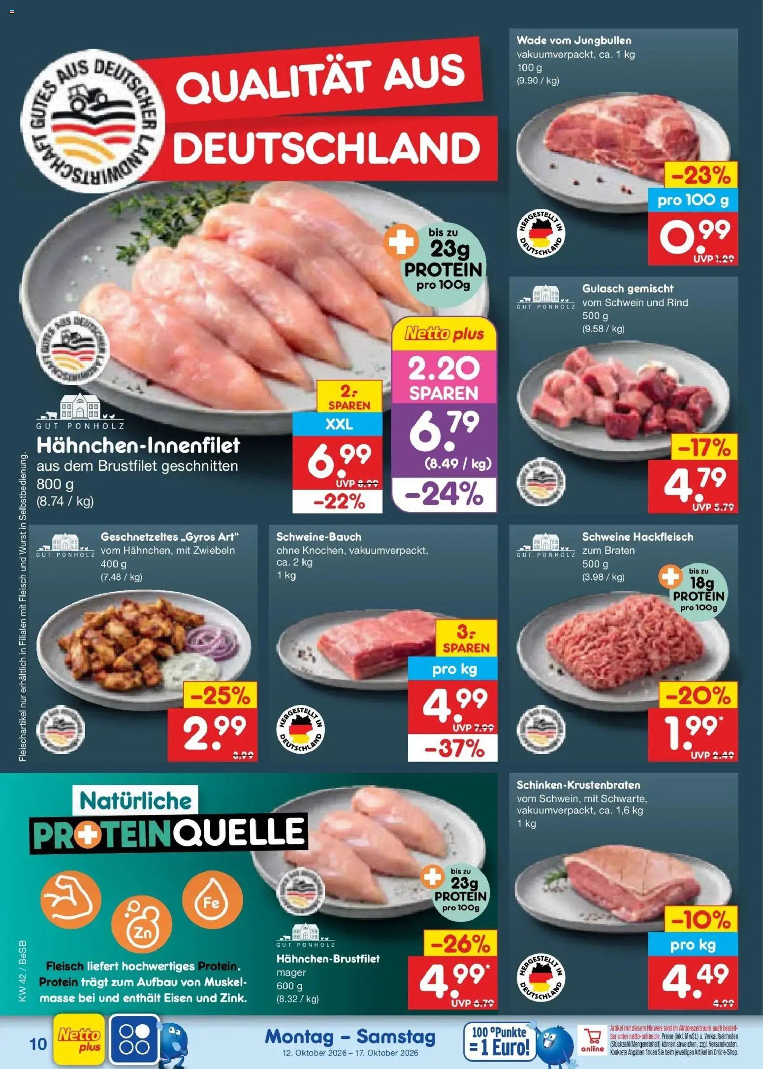 Netto Marken-Discount Prospekt Berlin-Prenzlauer Berg (ab 12.10.2026) » Angebote | Seite: 12 | Produkte: Schweinebauch, Zwiebeln, Gulasch, Wurst