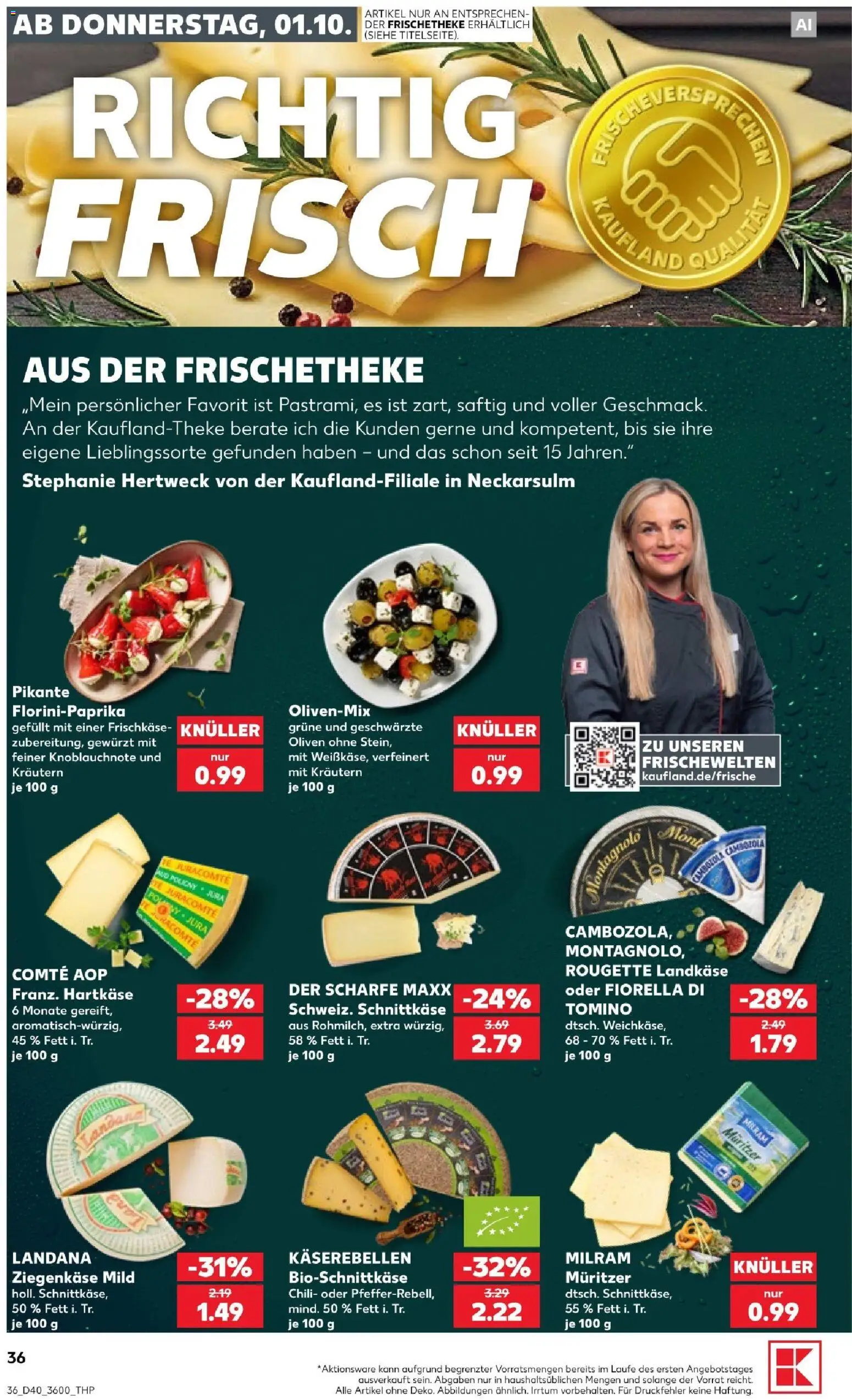 Kaufland Prospekt Zeitz – gültig ab 01.10.2026 | Seite: 40 | Produkte: Jura, Ziegenkäse, Milram, Chili
