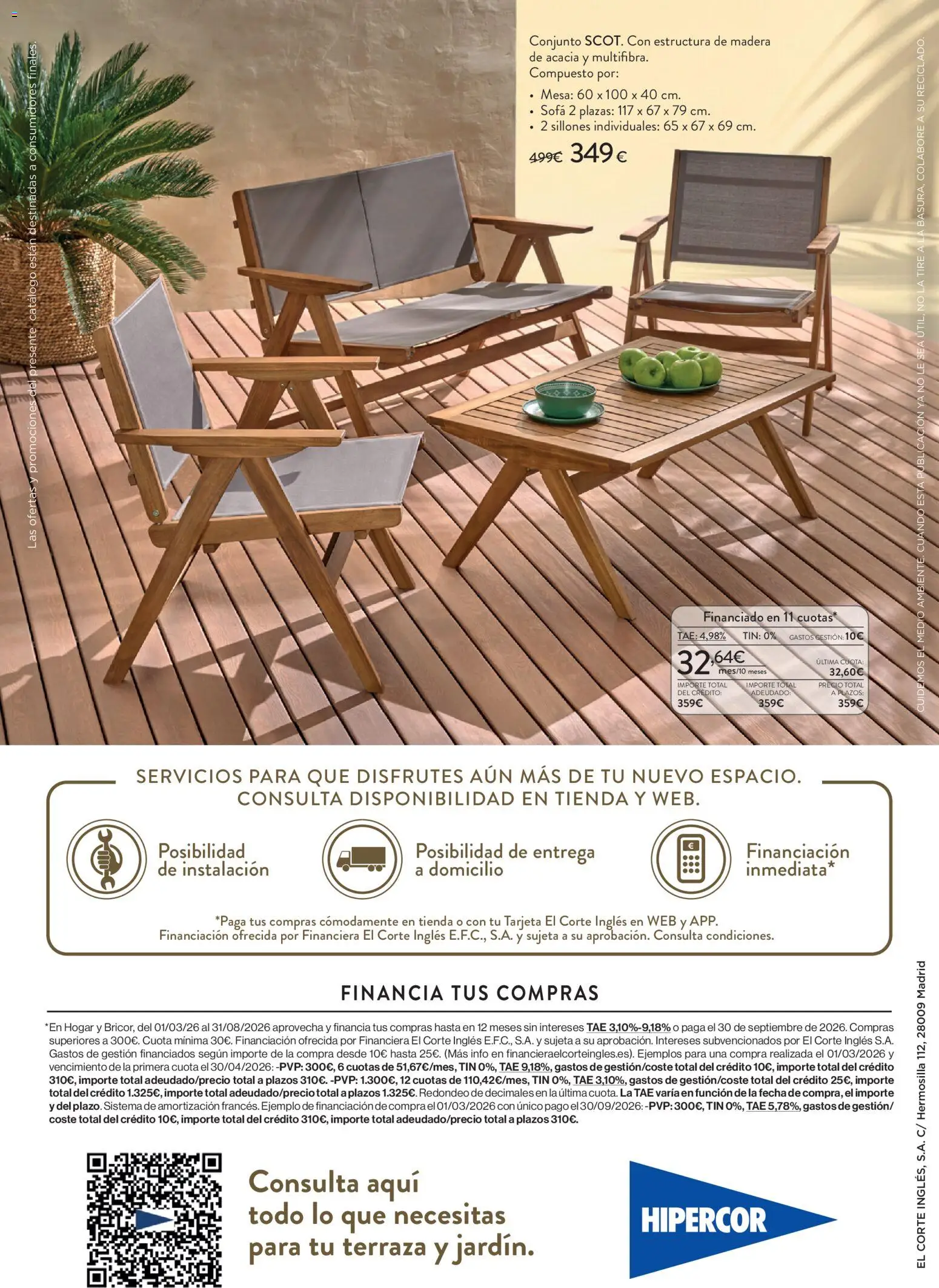 Hipercor Prepárate para el buen tiempo │ válido desde el 04.05.2026 | Página: 24 | Productos: Sofá, Mesa