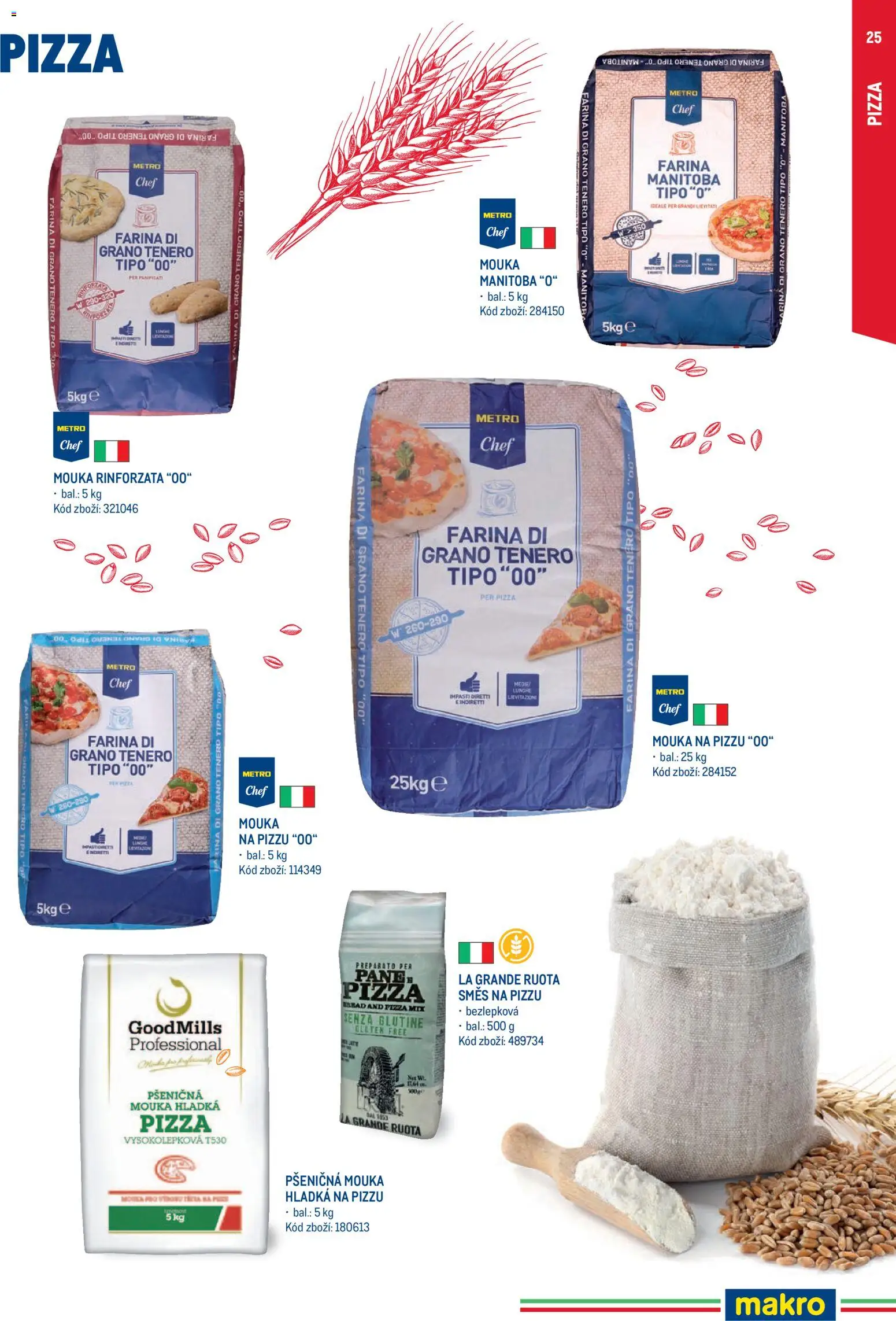 Makro leták - Itálie od 15.05.2026 | Strana: 25 | Produkty: Pizza, Mouka, Mouka na pizzu