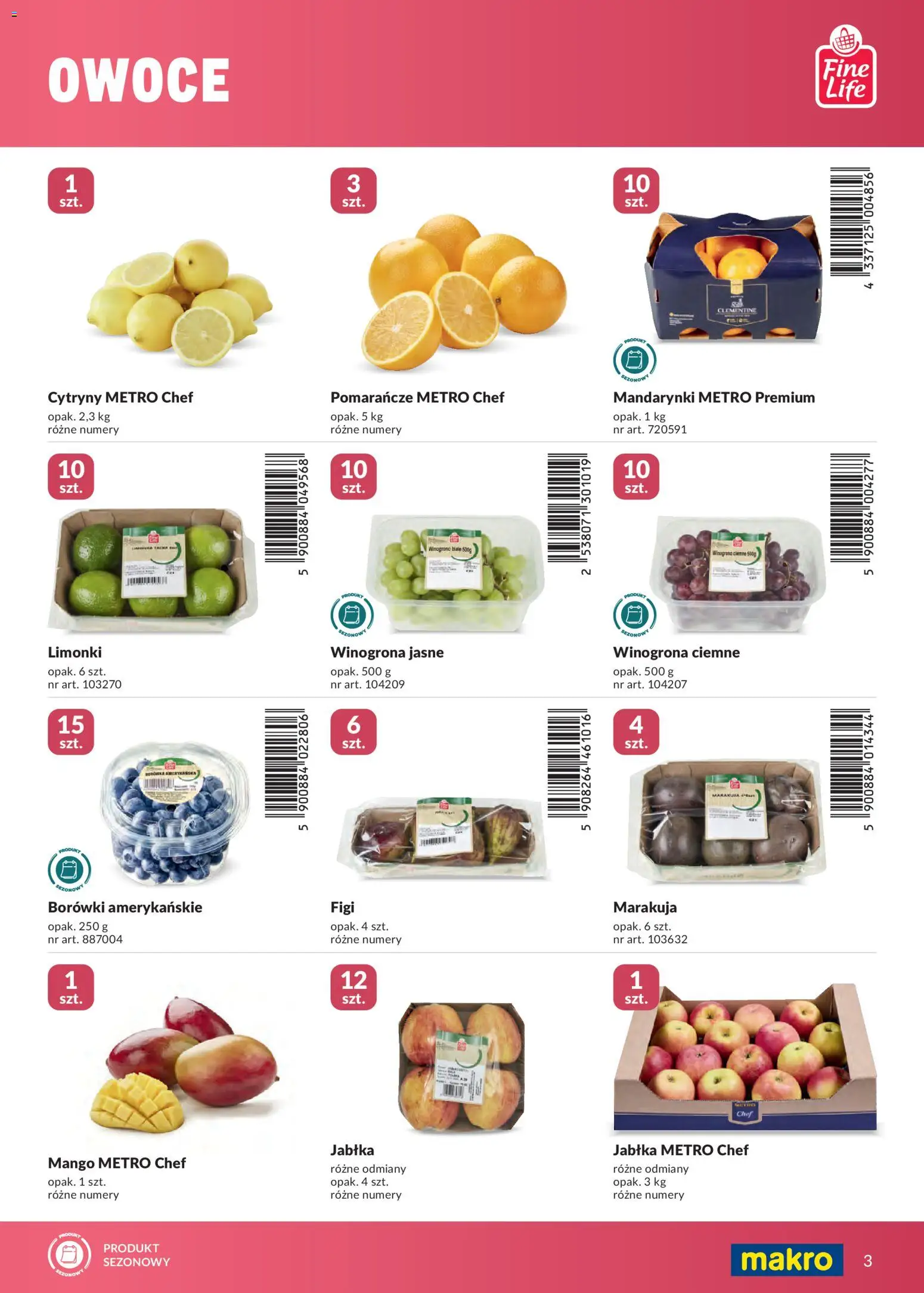 Makro gazetka - Marki własne dla Twojego sklepu od 23.04.2026 | Strona: 3 | Produkty: Mango, Winogrona, Pomarańcze, Owoce