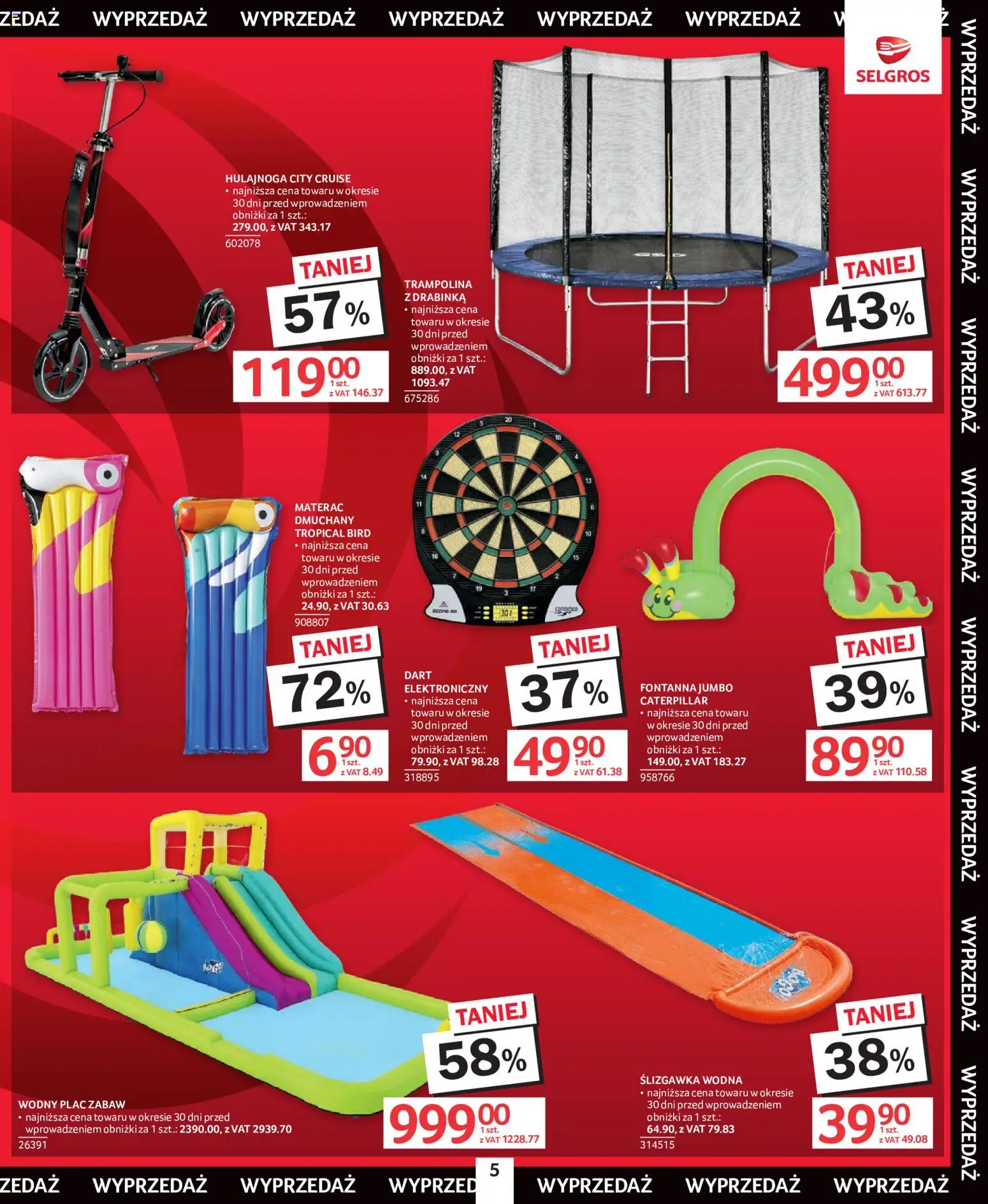 Selgros cash&carry gazetka - Totalna Wyprzedaż od 02.07.2026 | Strona: 5 | Produkty: Trampolina, Materac