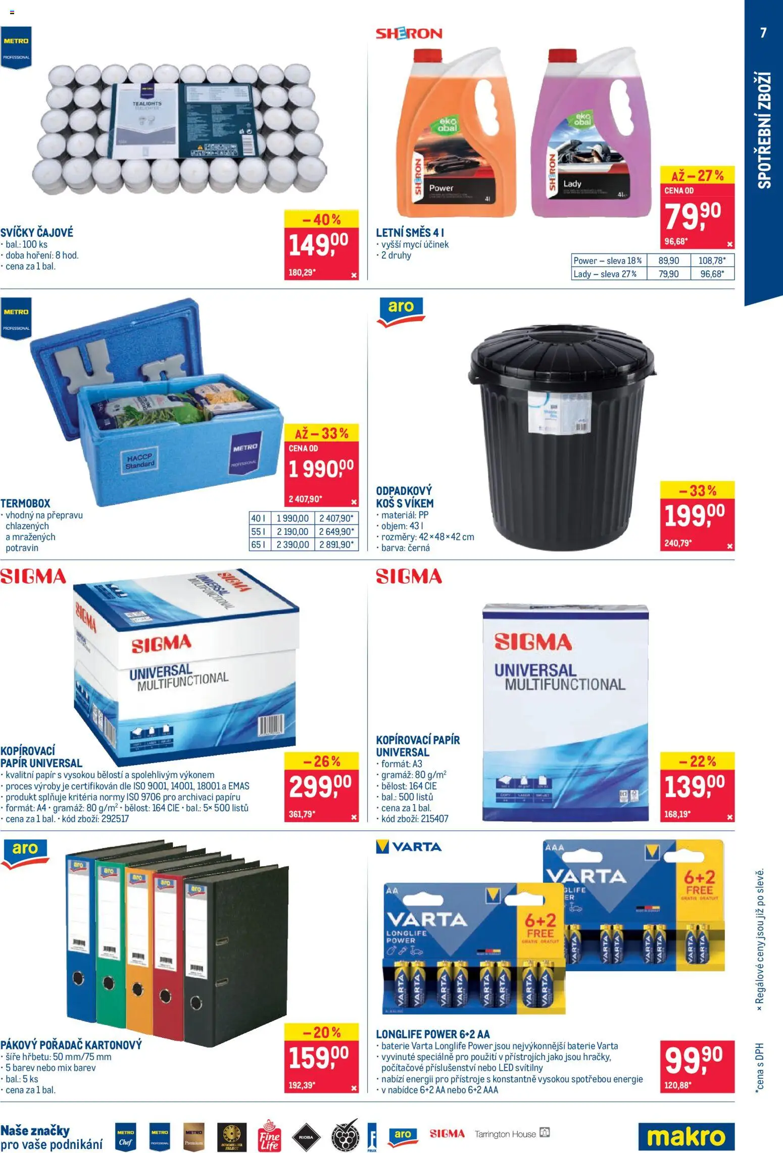 Makro leták - Nepotravinové zboží od 20.05.2026 | Strana: 7 | Produkty: Svíčky, Baterie, Koš, LED