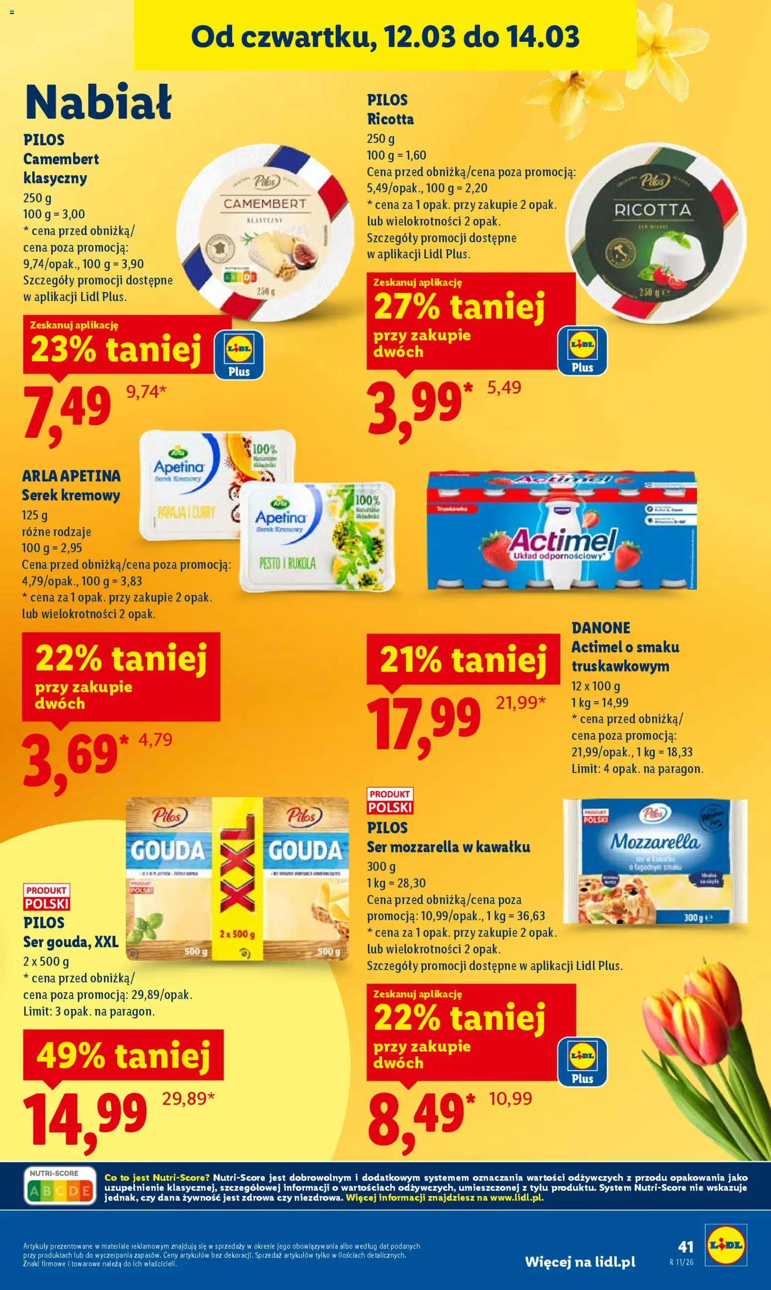 Lidl Polsko leták od 12.03.2026 | Strana: 43 | Produkty: Gouda, Pesto, Rukola, Mozzarella