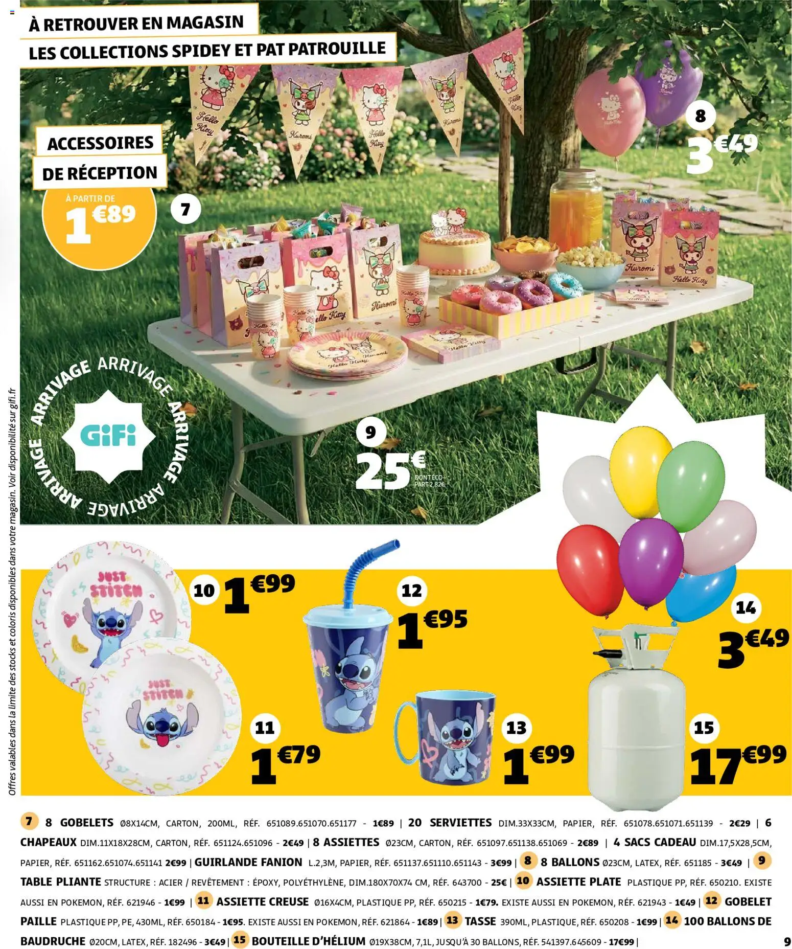 {H1} | Page: 9 | Produits: Table, Table pliante