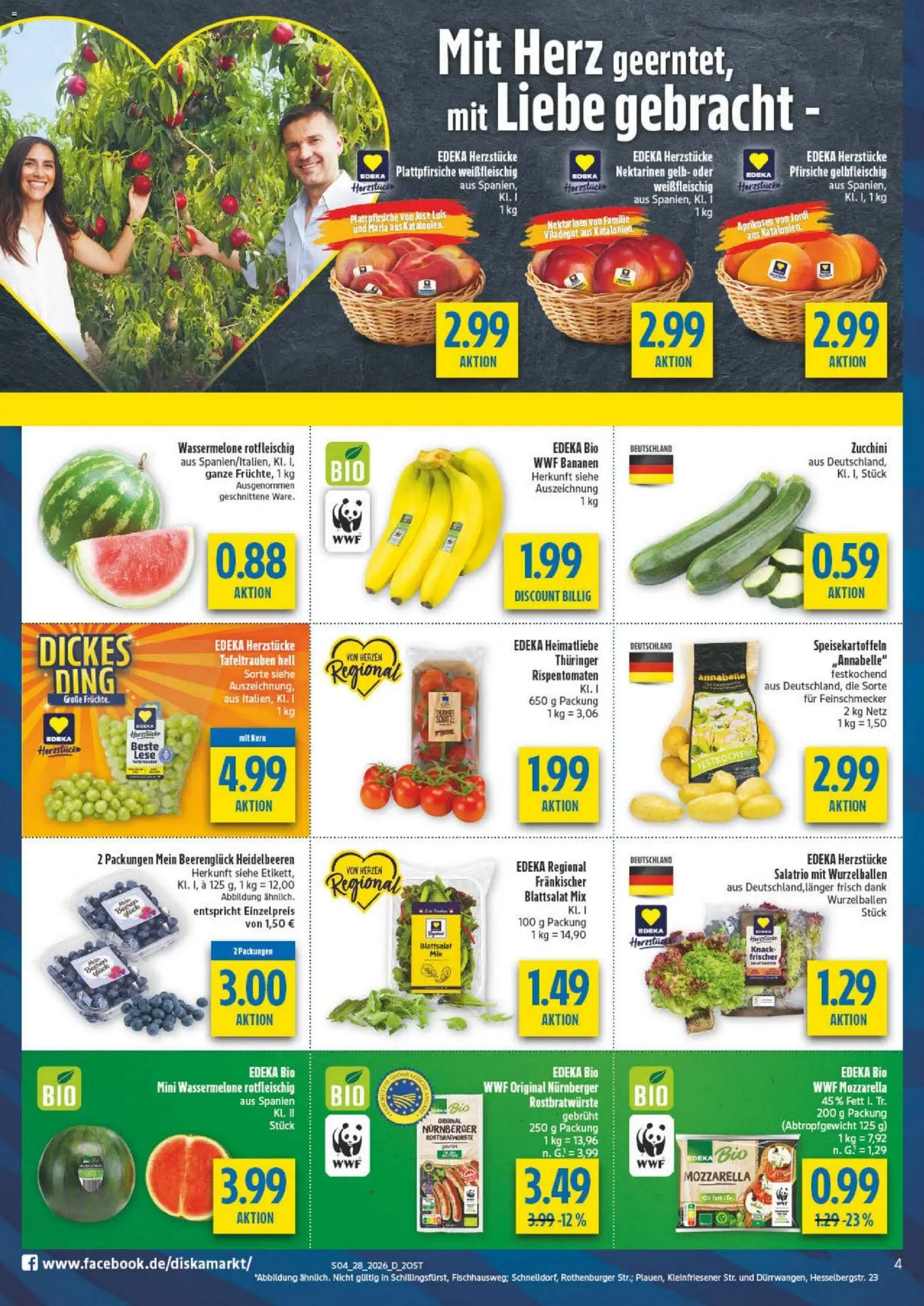 Diska - Diska Angebote Bayern KW28 – gültig ab 06.07.2026 | Seite: 8 | Produkte: Nektarinen, Heidelbeeren, Wassermelone, Zucchini