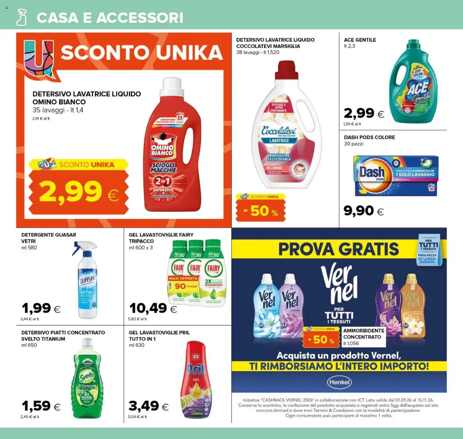 Volantino Oasi del 22/10/2026 | Pagina: 24 | Prodotti: Smacchiatore, Piatti, Lavatrice, Lavanda