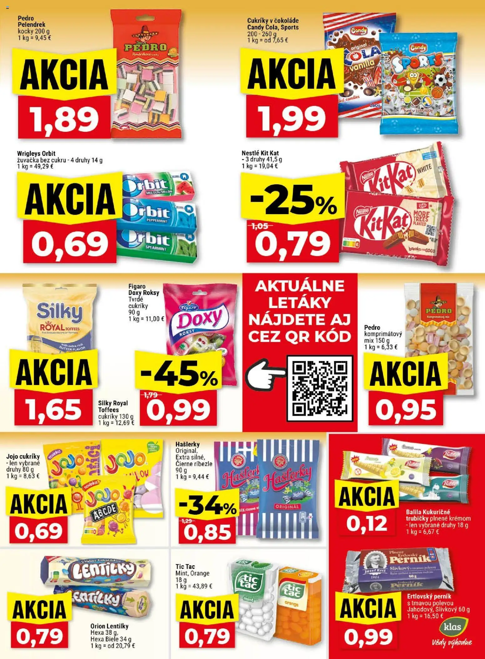 Nové Klas akcie – leták je platný od 03.08.2026 | Strana: 18 | Produkty: Ríbezle, Cukríky, Trubičky