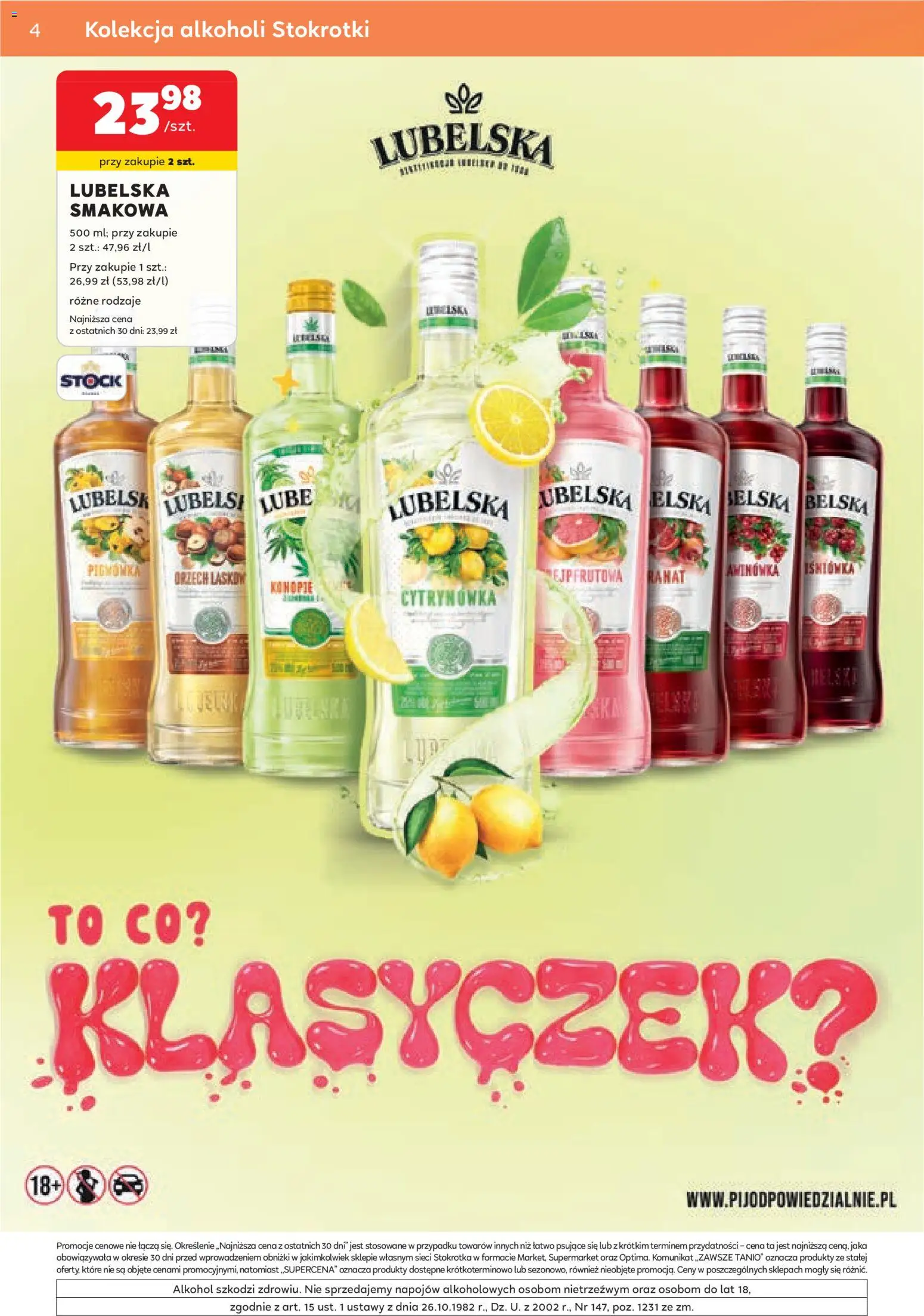 Stokrotka gazetka - Oferta alkoholowa od 01.10.2026 | Strona: 4 | Produkty: Stokrotka, Alkohol