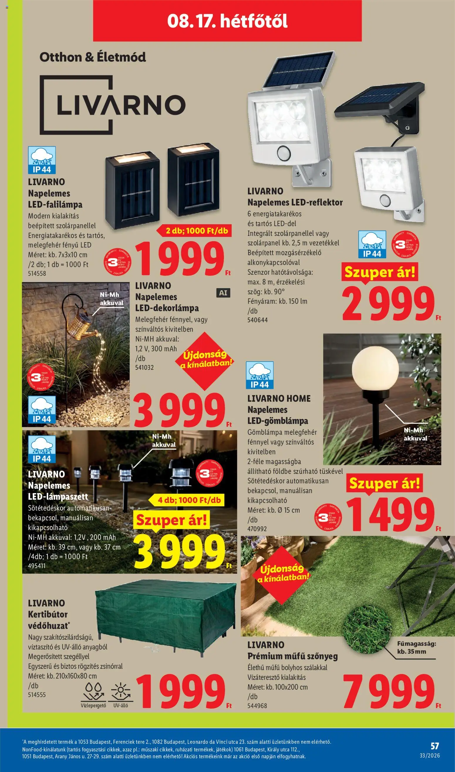 Lidl akciós ujság - amely érvényes a következő dátumtól: 2026.08.13. | Oldal: 57 | Termékek: Játékok, Szőnyeg, LED, Livarno Home